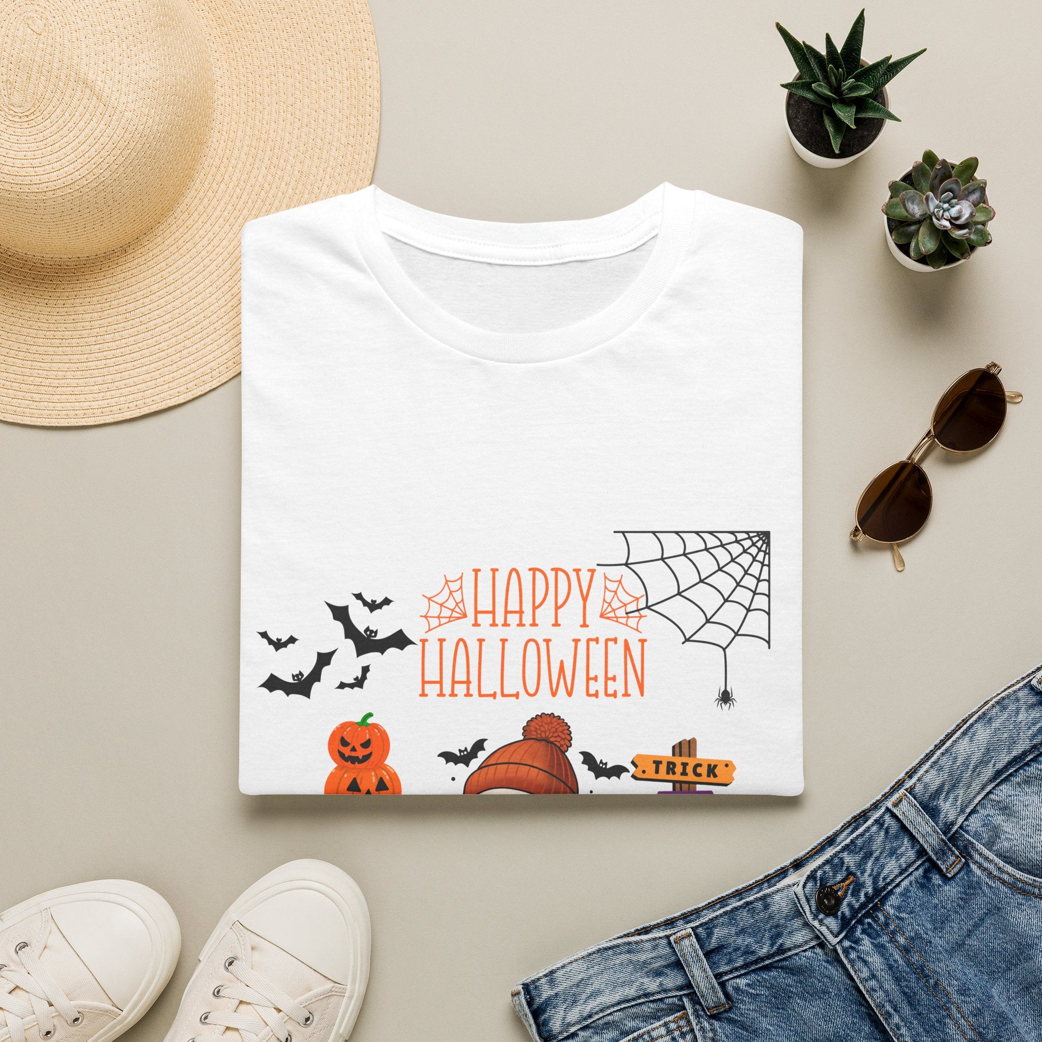 Halloween Cute Pumpkin Tee — "Happy Halloween" Graphic T-Shirt