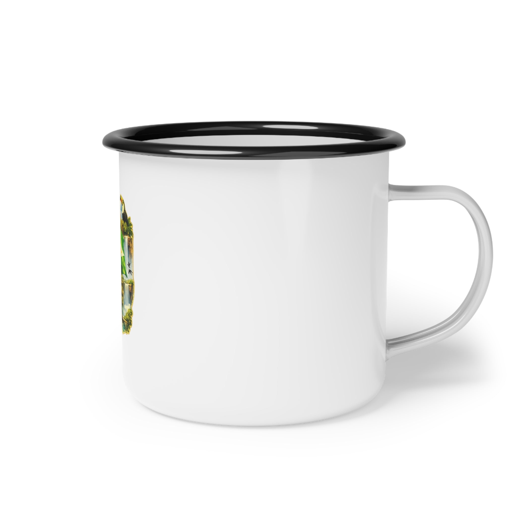 Enamel Cup  camp cup — Guyana Flag Vintage Nature Design “One People, One Nation, One Destiny”