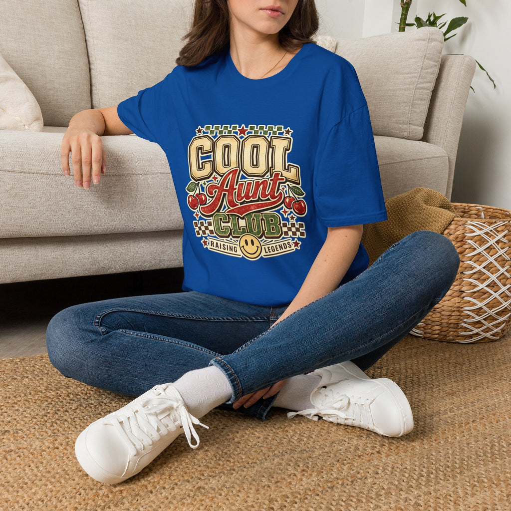 Cherries Pop T-Shirt Aunt Club Vintage Cherry Graphic Tee for Fun-Loving Aunts