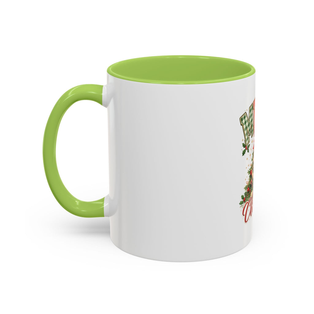 Merry Christmas Accent Coffee Mug – Festive Holiday Tree & Bow (11/15oz)