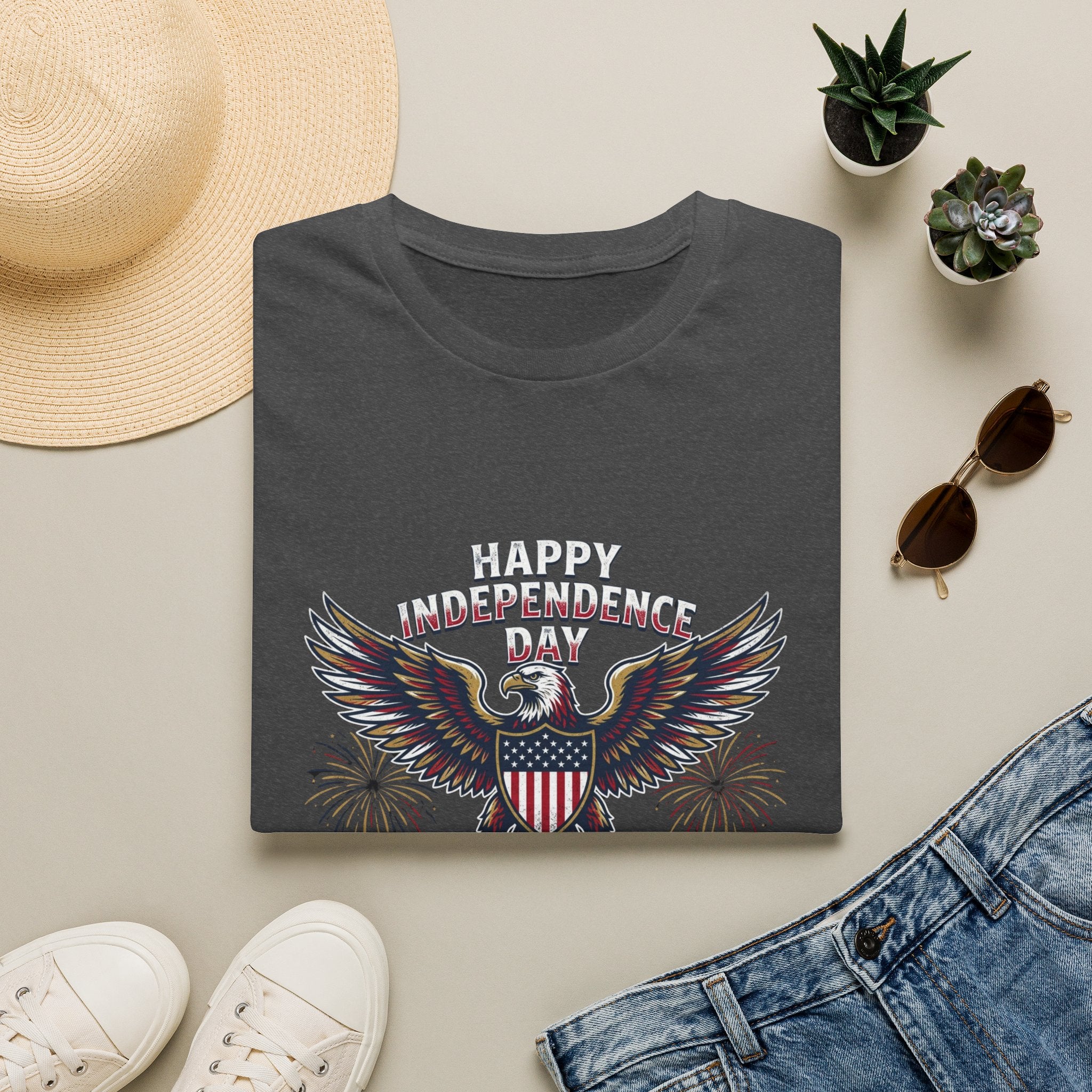 4th of July Independence Day Tee Eagle T-Shirt — "Happy Independence Day" USA Patriotic Tee