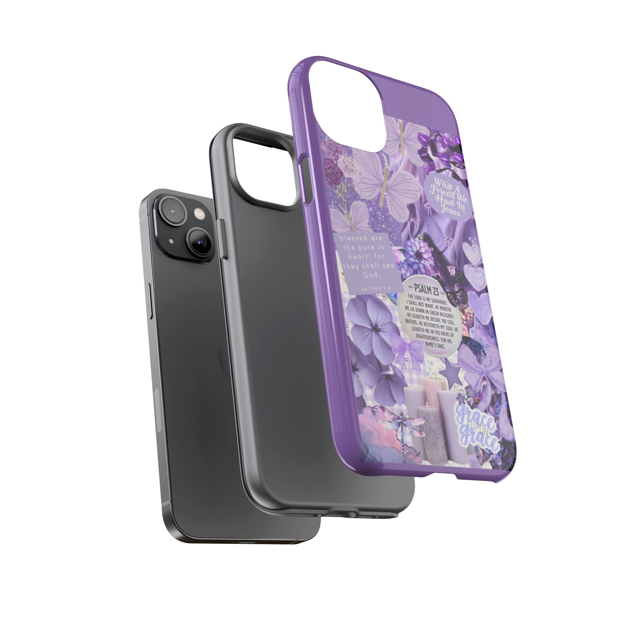 Bible Verse phone case - His Love Never Fails Psalm Phone Case — Floral Christian Scripture iPhone Cover