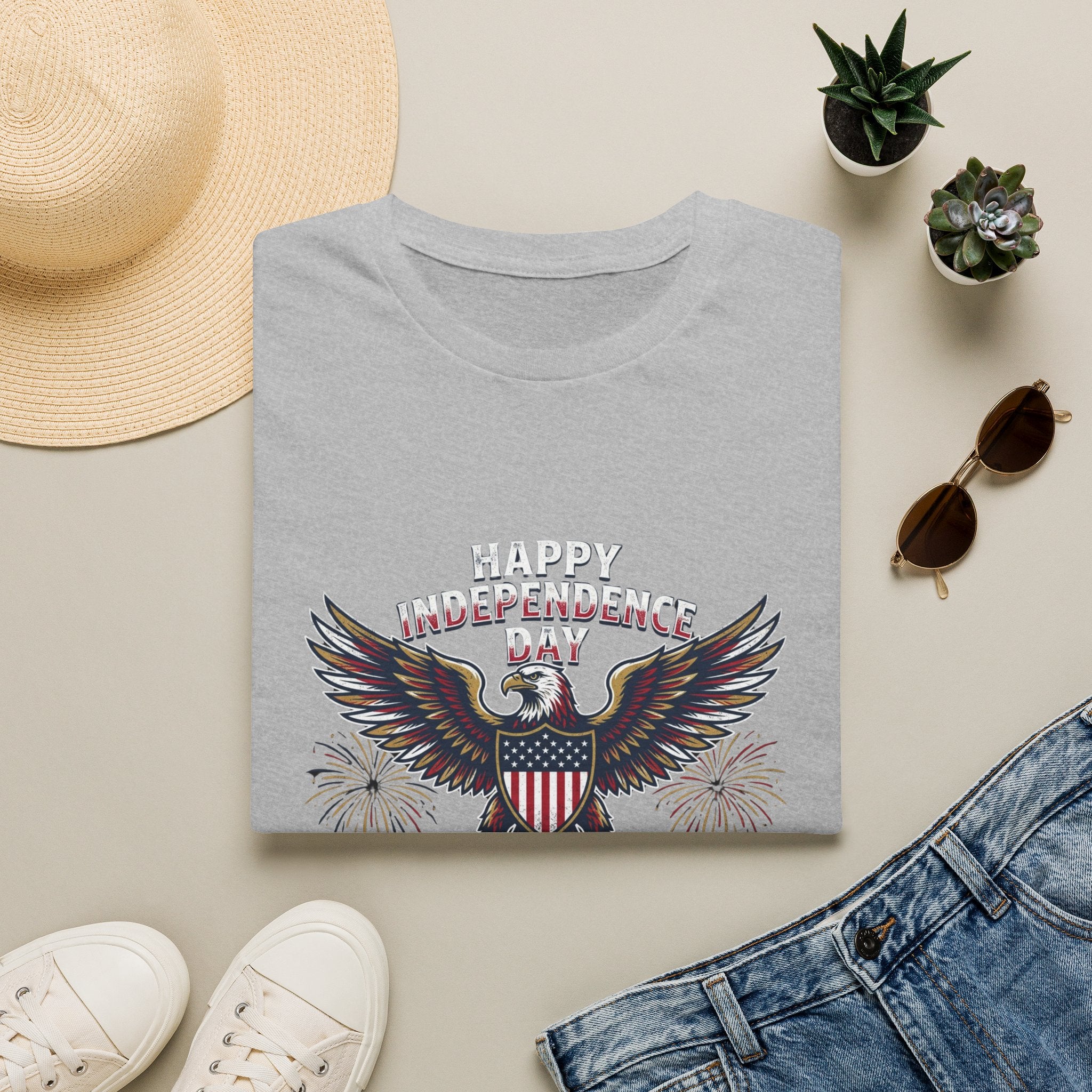 4th of July Independence Day Tee Eagle T-Shirt — "Happy Independence Day" USA Patriotic Tee