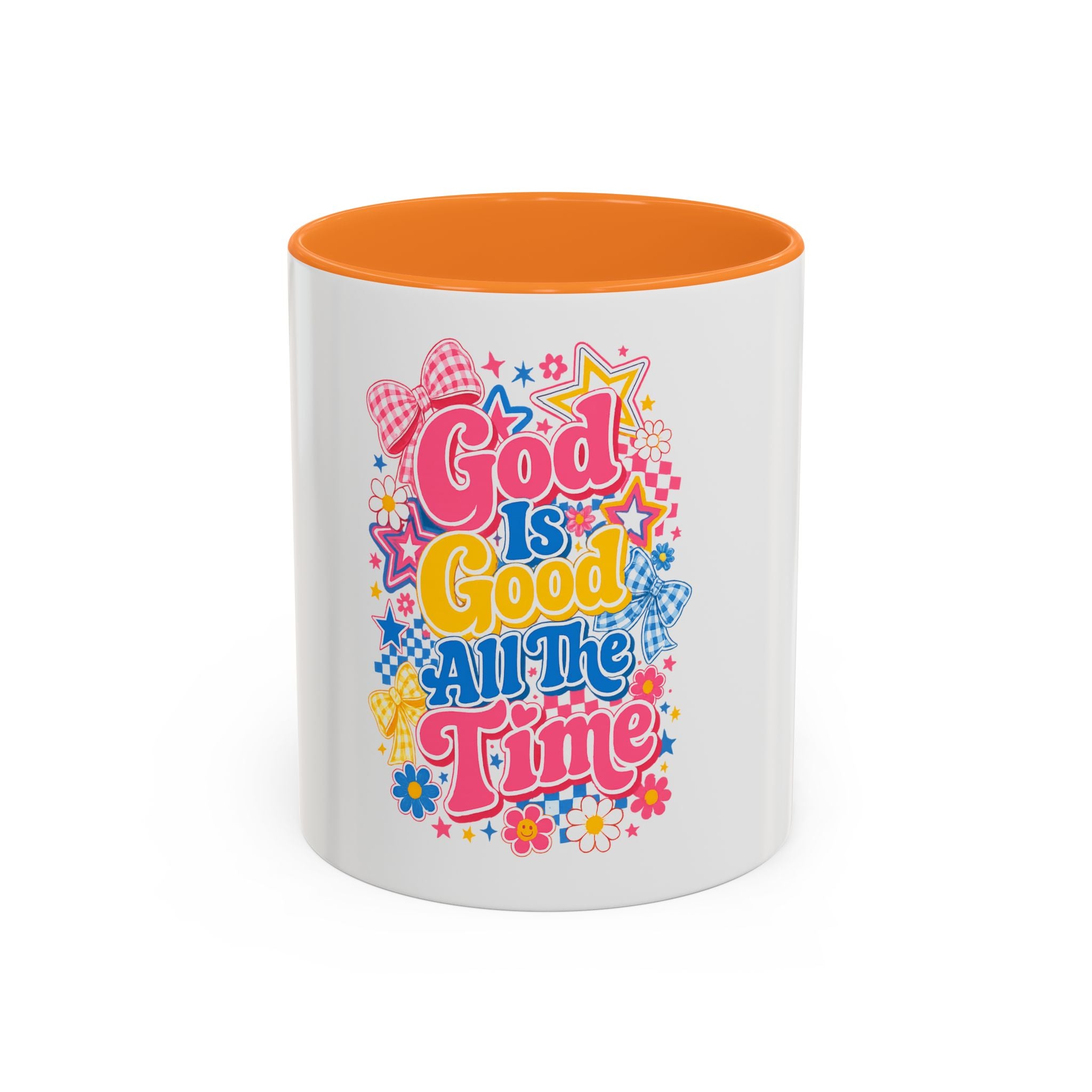 Coffee Mugs God Is Good All The Time Pink Ceramic Mug — Colorful Faith Coffee Cup (11oz/15oz)