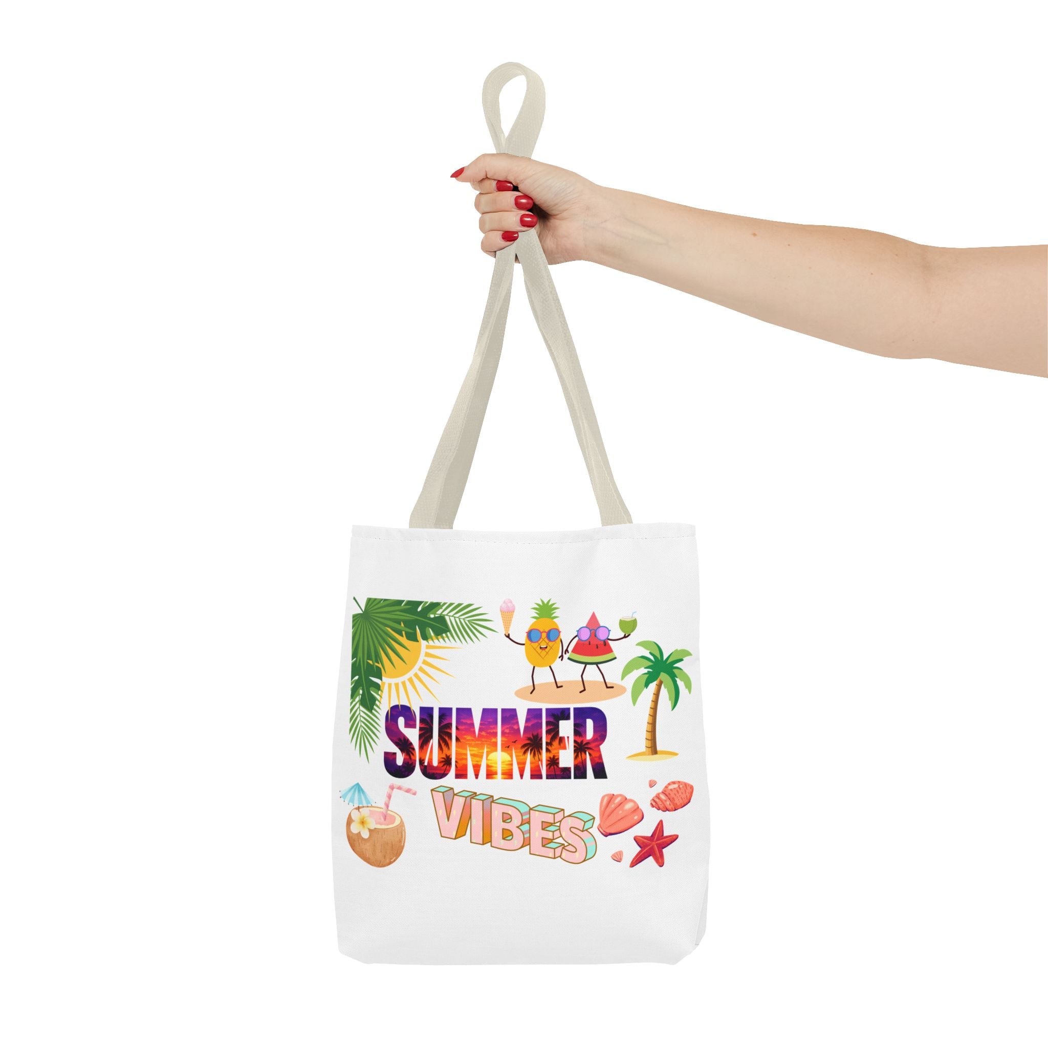 Summer Vibes Tote Bag — Pink Beach Holiday Grocery & Pool Tote