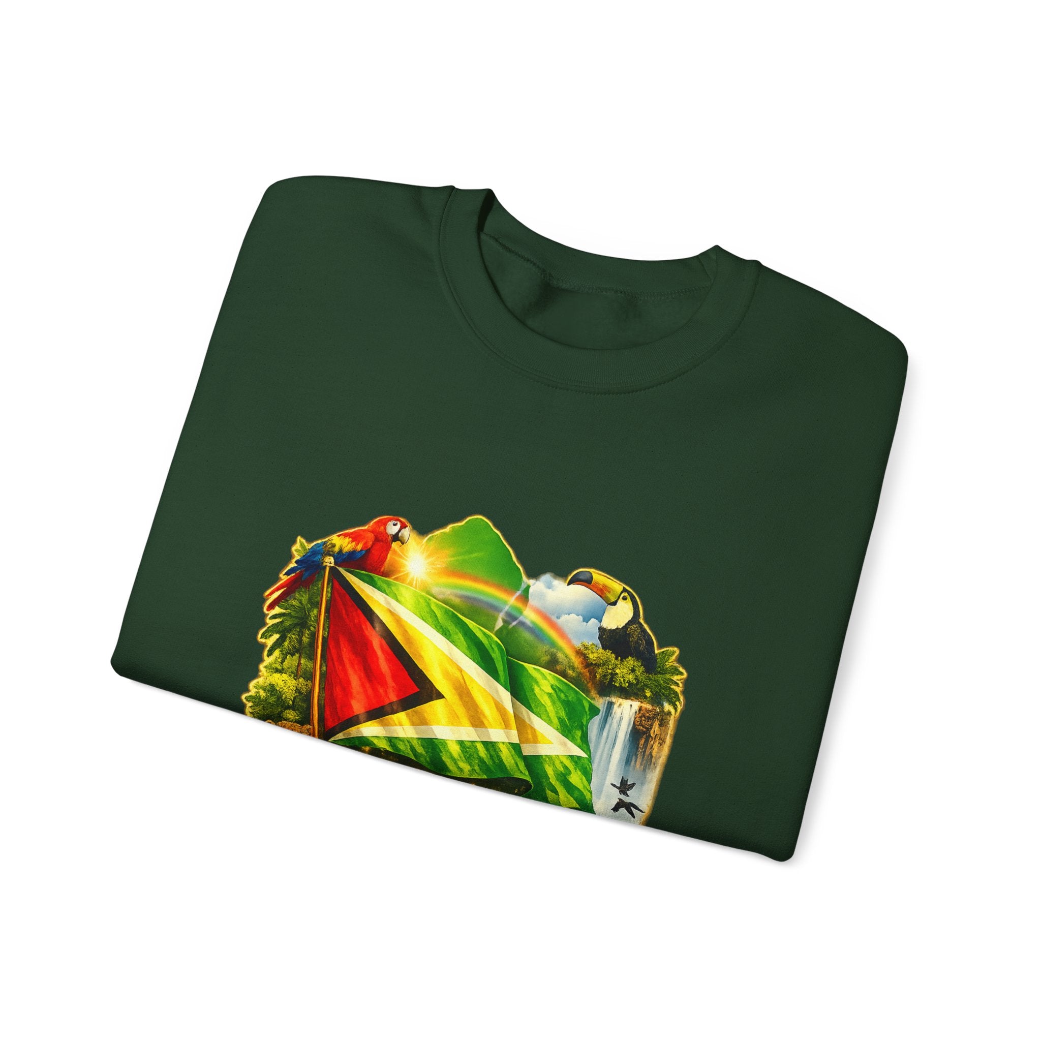 Guyana Flag & Wildlife Sweatshirt — "One People, One Nation, One Destiny" Crewneck