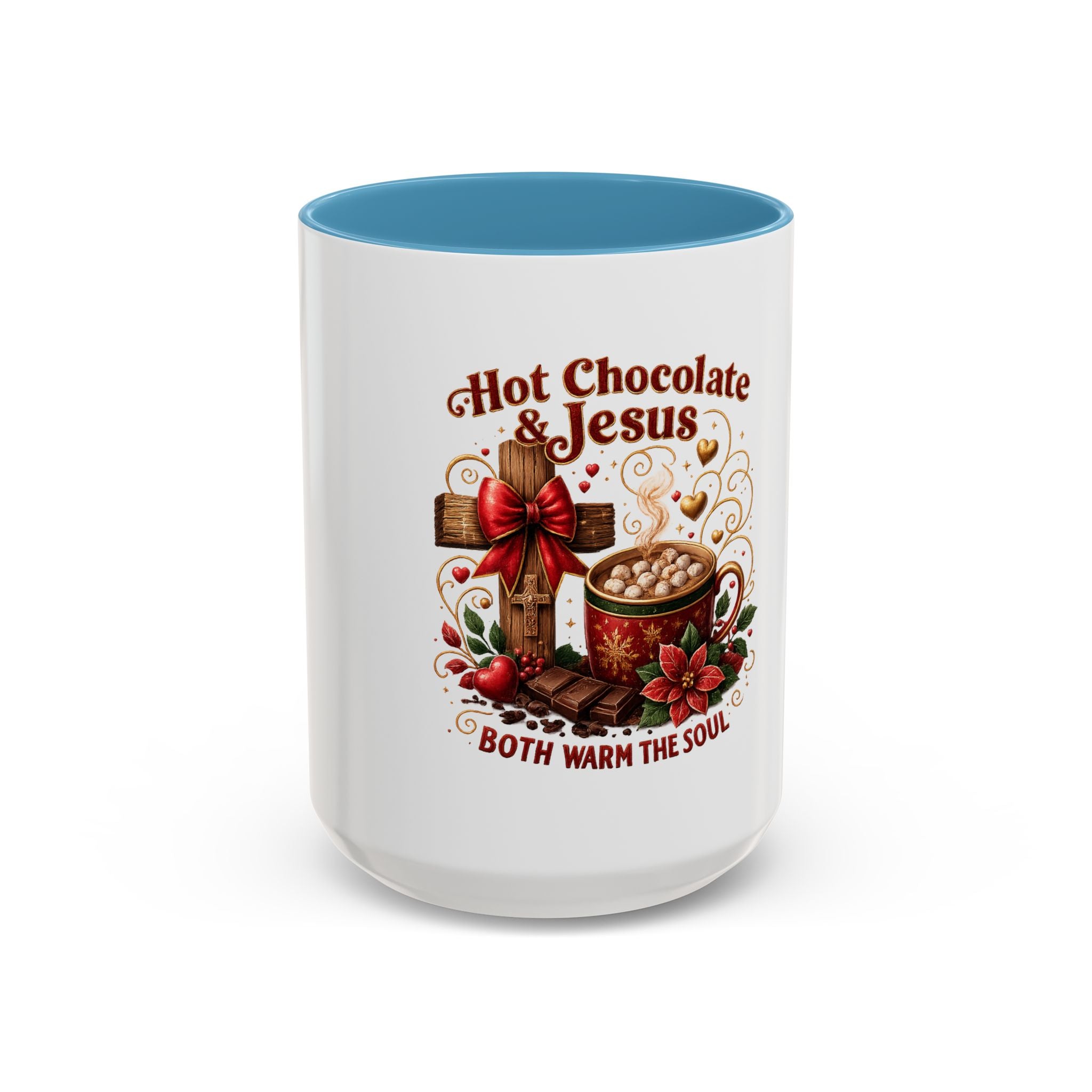 Hot Chocolate & Jesus Mug — "Both Warm the Soul" Accent Coffee Mug