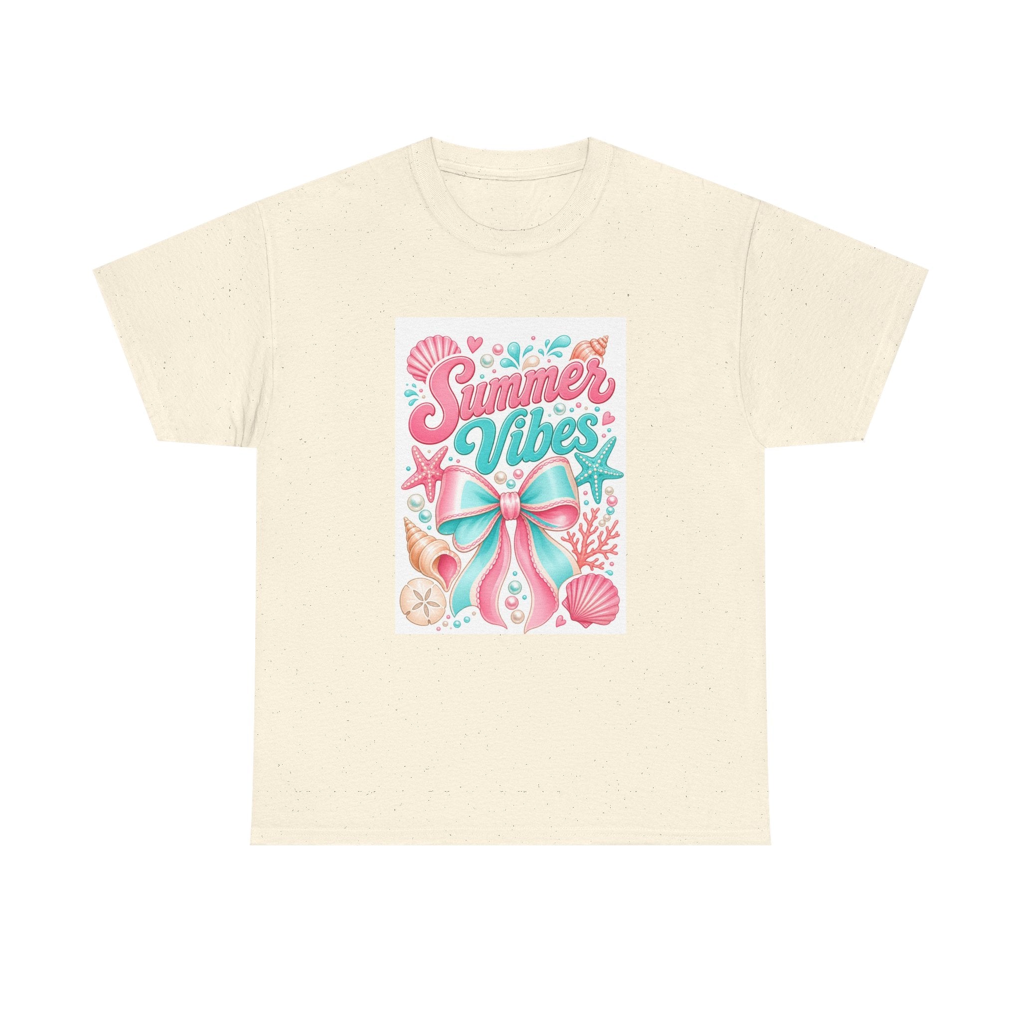 Summer Vibes T-Shirt — Pastel Mermaid Bow Beach Graphic Tee