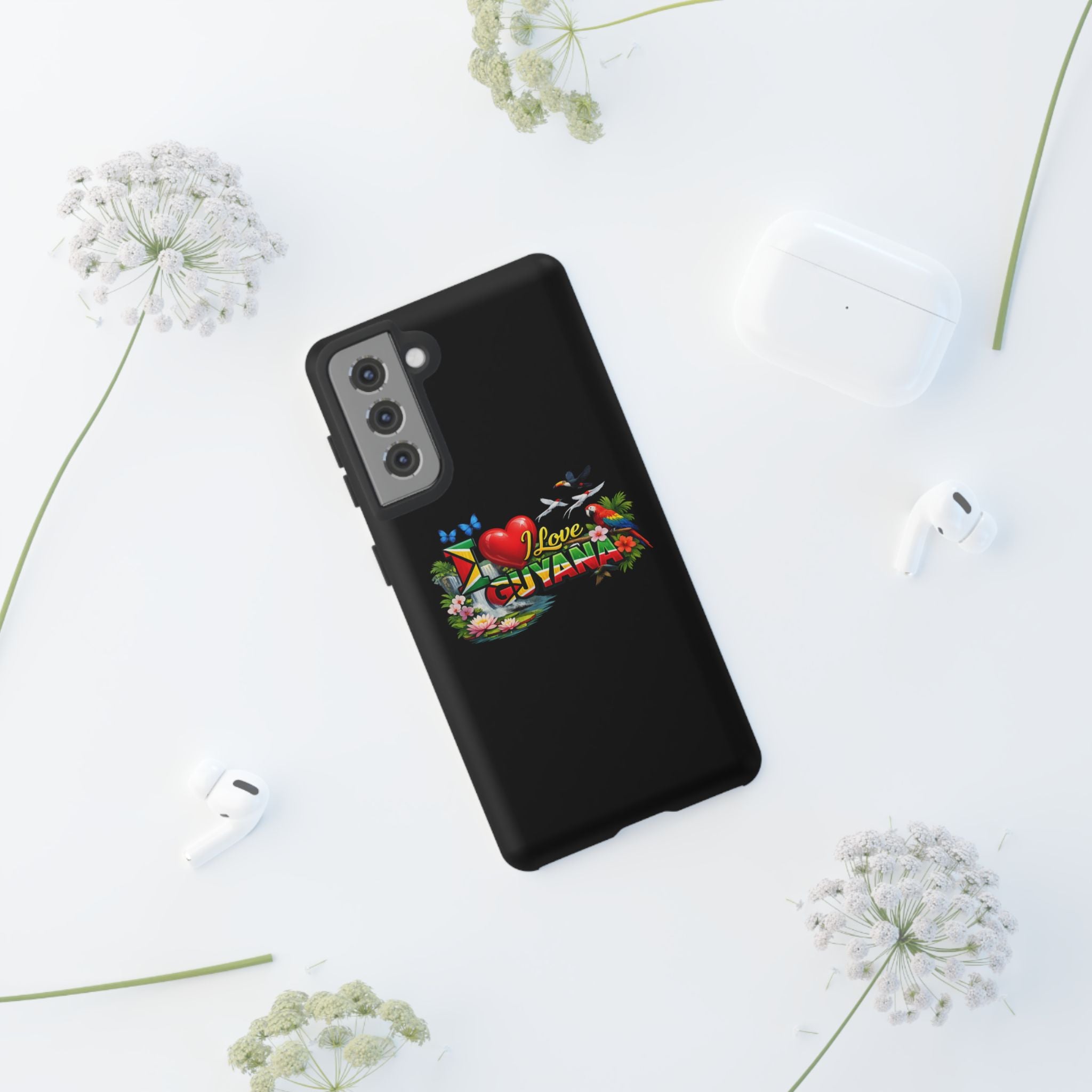 Phone case I Love Guyana Phone Case — Tough Protective Tropical Flag Design