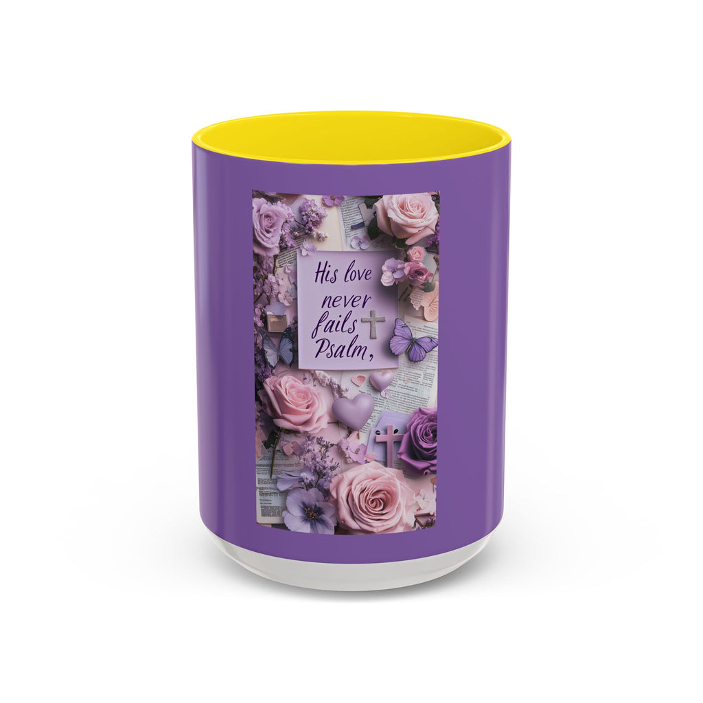 Coffee Mug — Floral Psalm Accent Mug (11/15 oz)