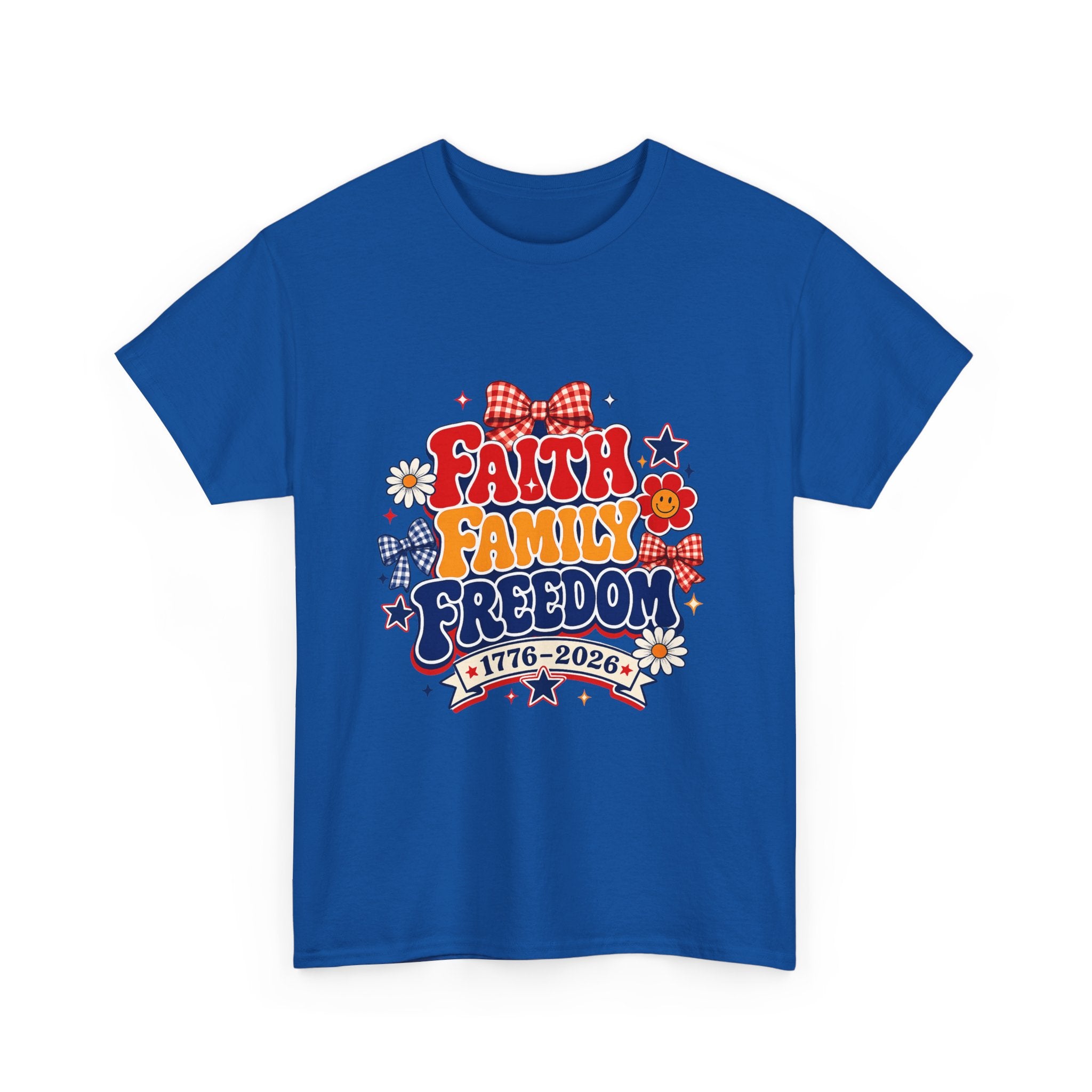 Fourth of July t-shirts - Faith Family Freedom 1776-2026 Patriotic T-Shirt — 4th of July Americana Tee