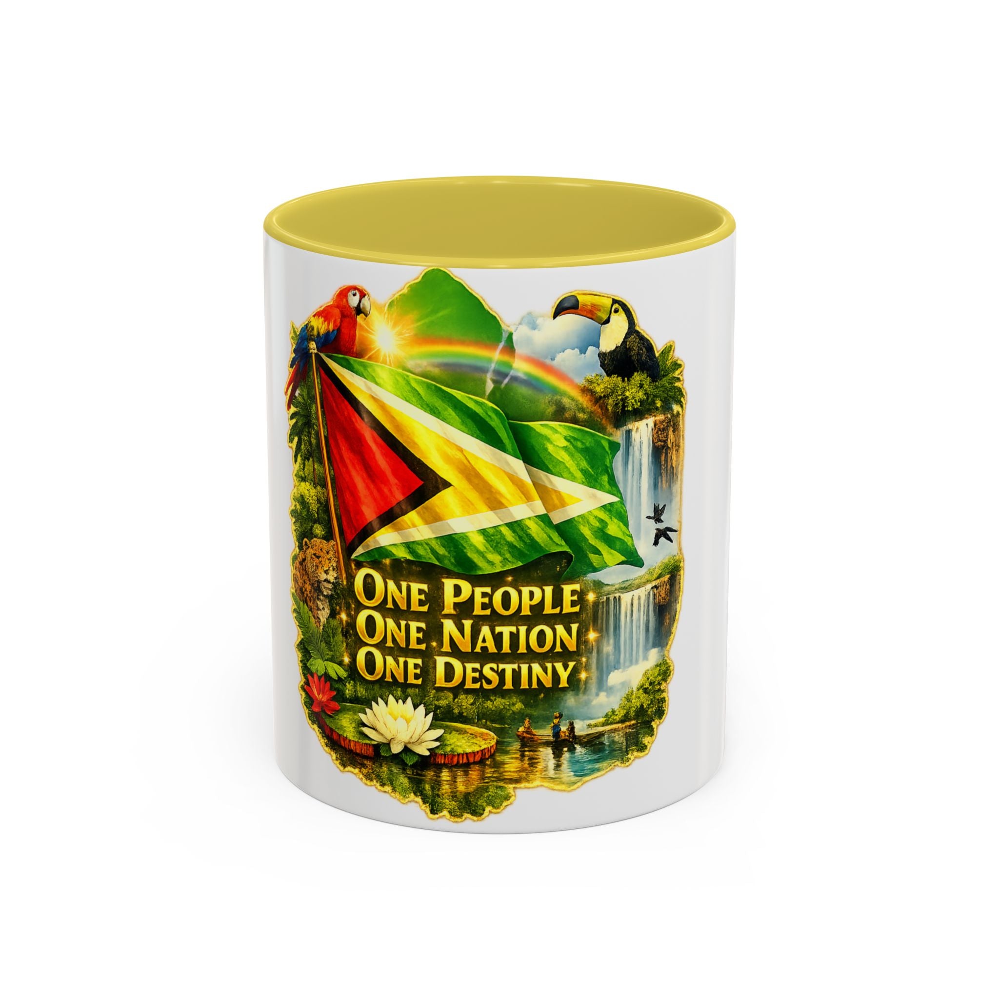 Coffee Mug souvenir that represents Guyana – "One People, One Nation, One Destiny" 11oz/15oz
