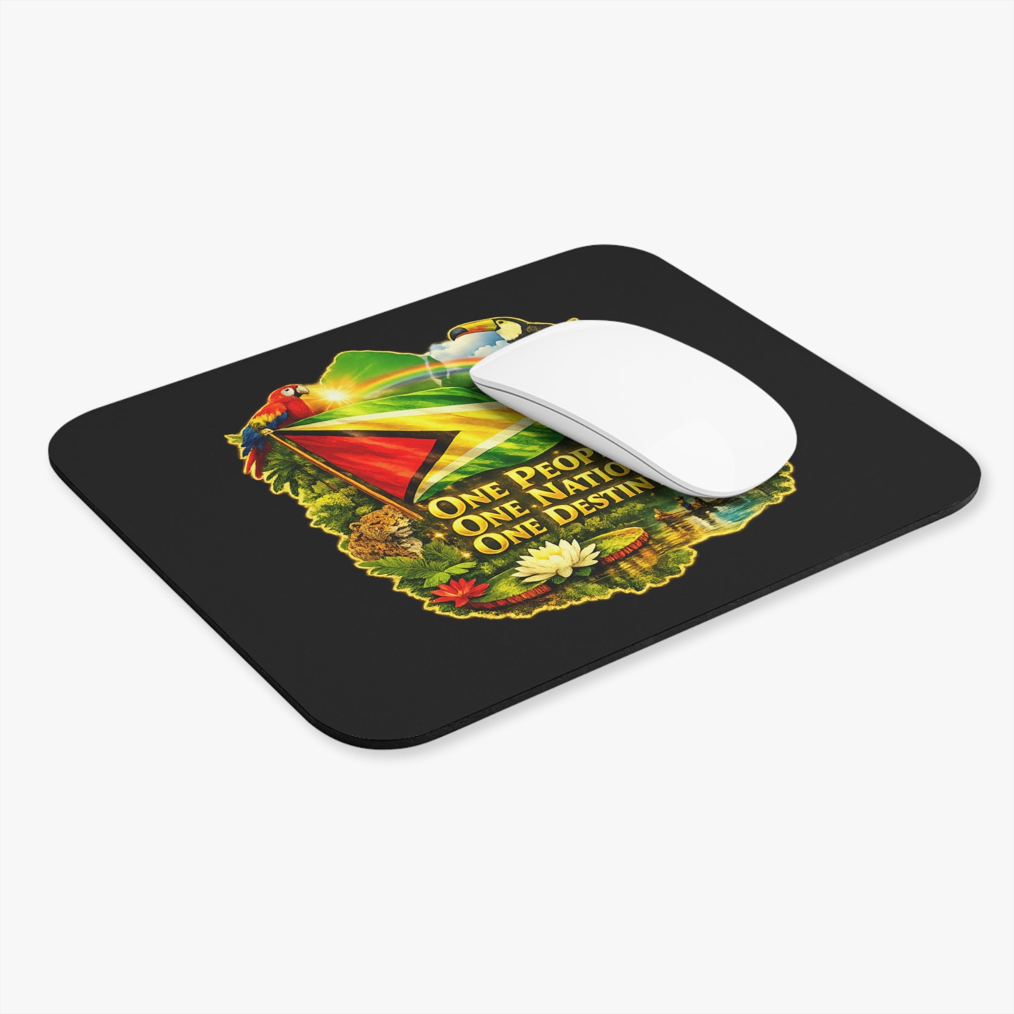 Mouse Pad — "One People, One Nation,One Destiny" Patriotic Desk Mat Guyana Flag