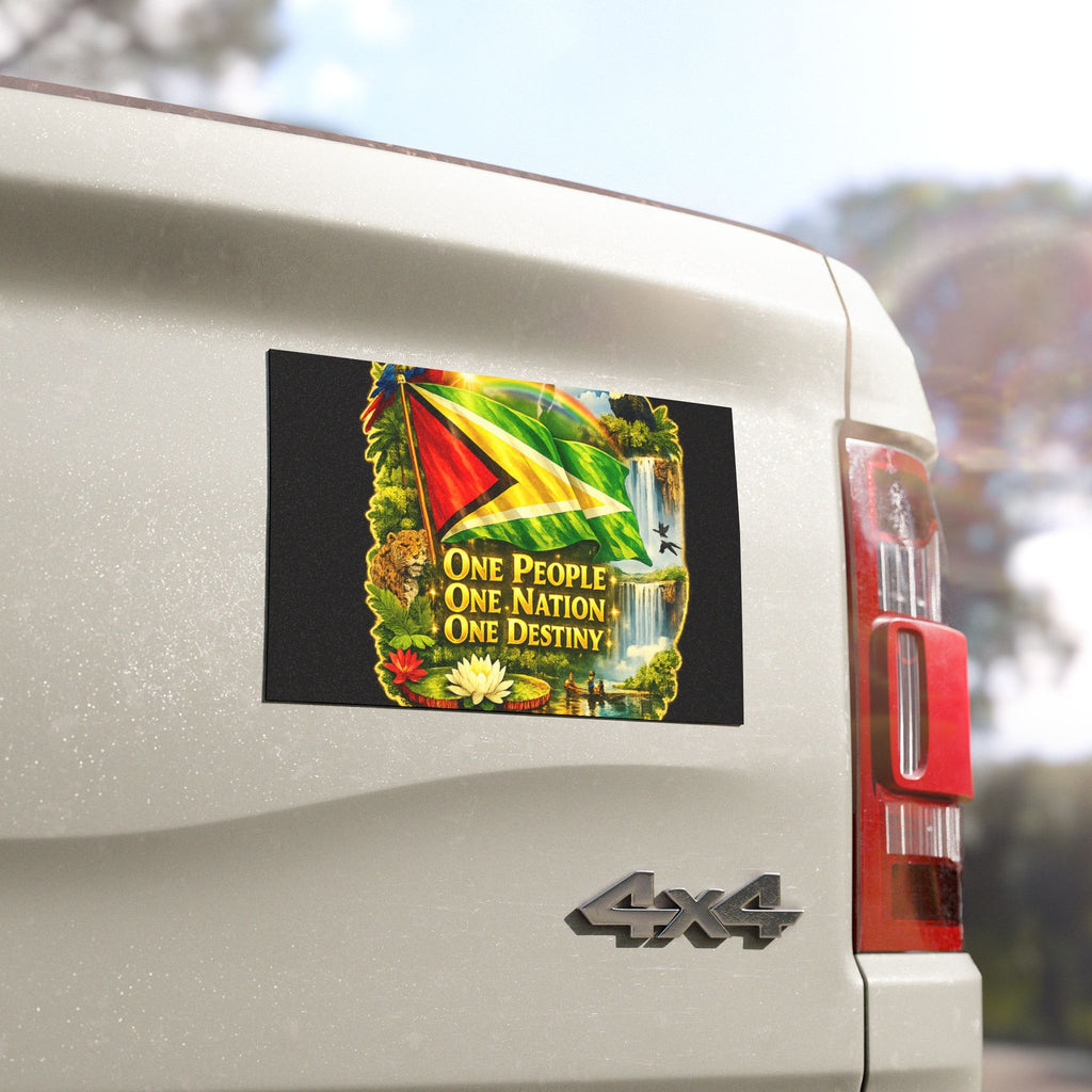 Car Magnet Guyana Magnet — "One People, One Nation, One Destiny" Patriotic Magnet