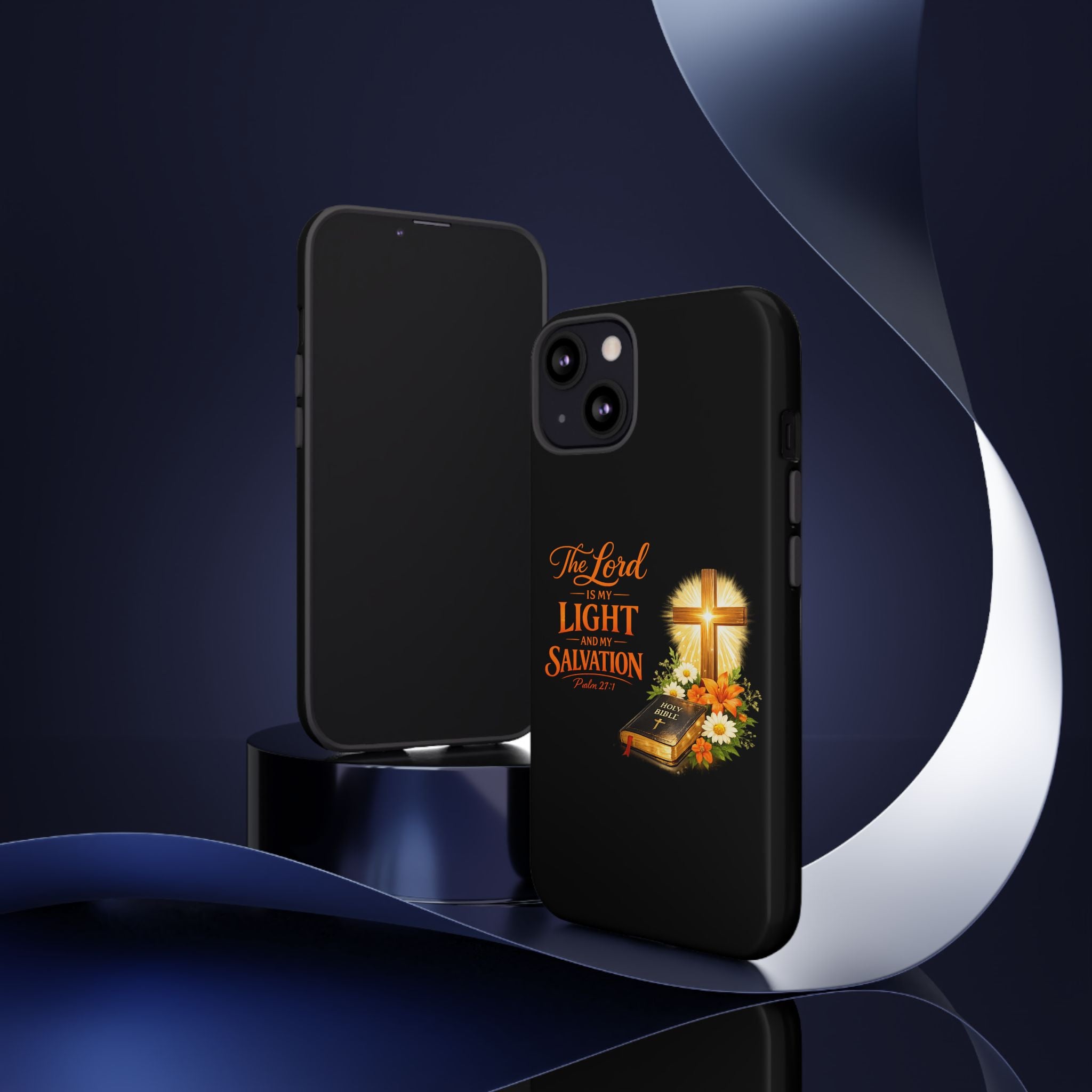 Christian Phone Case — "The Lord Is My Light and My Salvation" Bible Verse Design