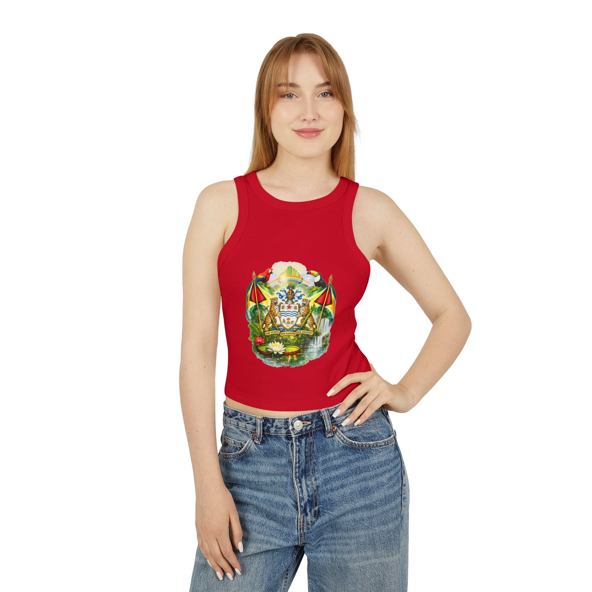 Tank Top — Tropical Crest Graphic Crop Tank