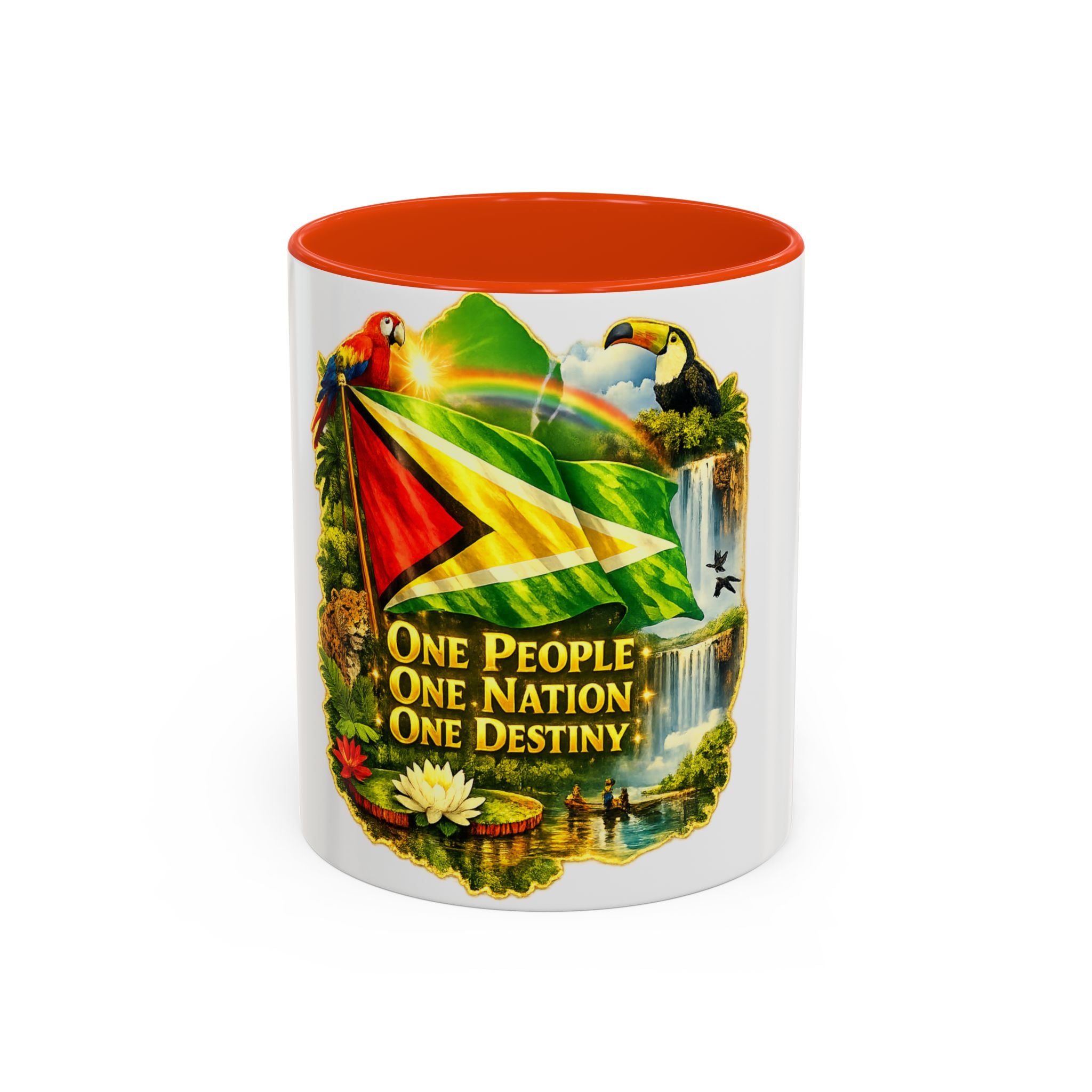Coffee Mug souvenir that represents Guyana – "One People, One Nation, One Destiny" 11oz/15oz