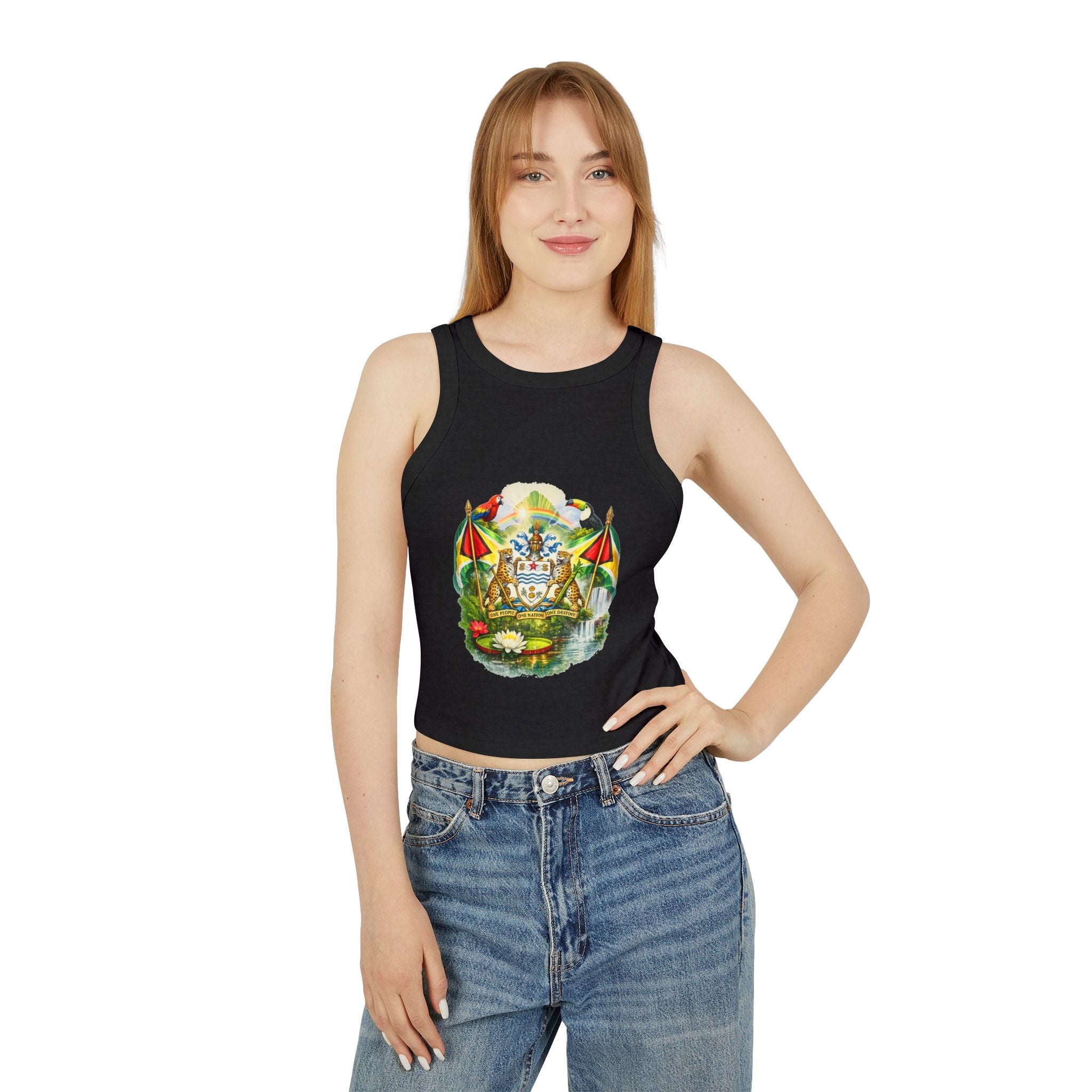 Tank Top — Tropical Crest Graphic Crop Tank