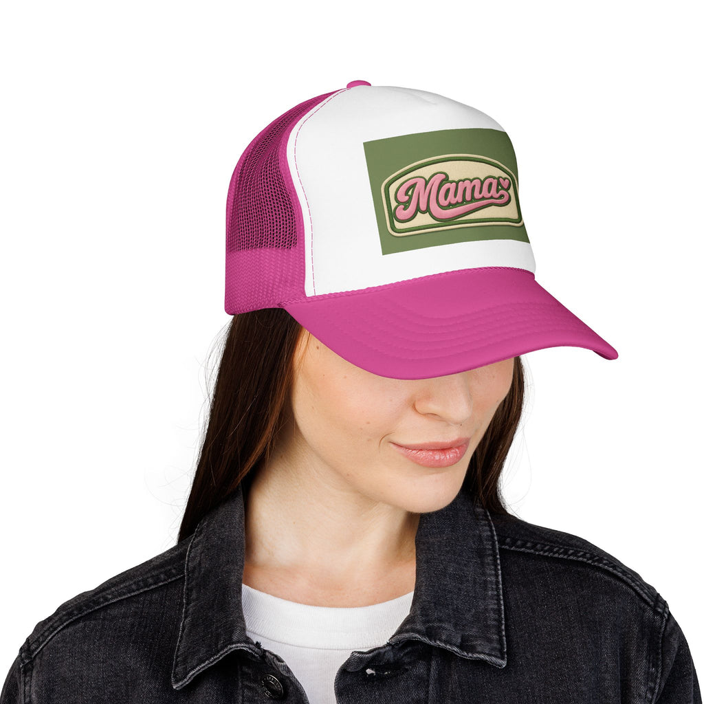 Mama  Hat — Vintage Script Foam Cap for Moms