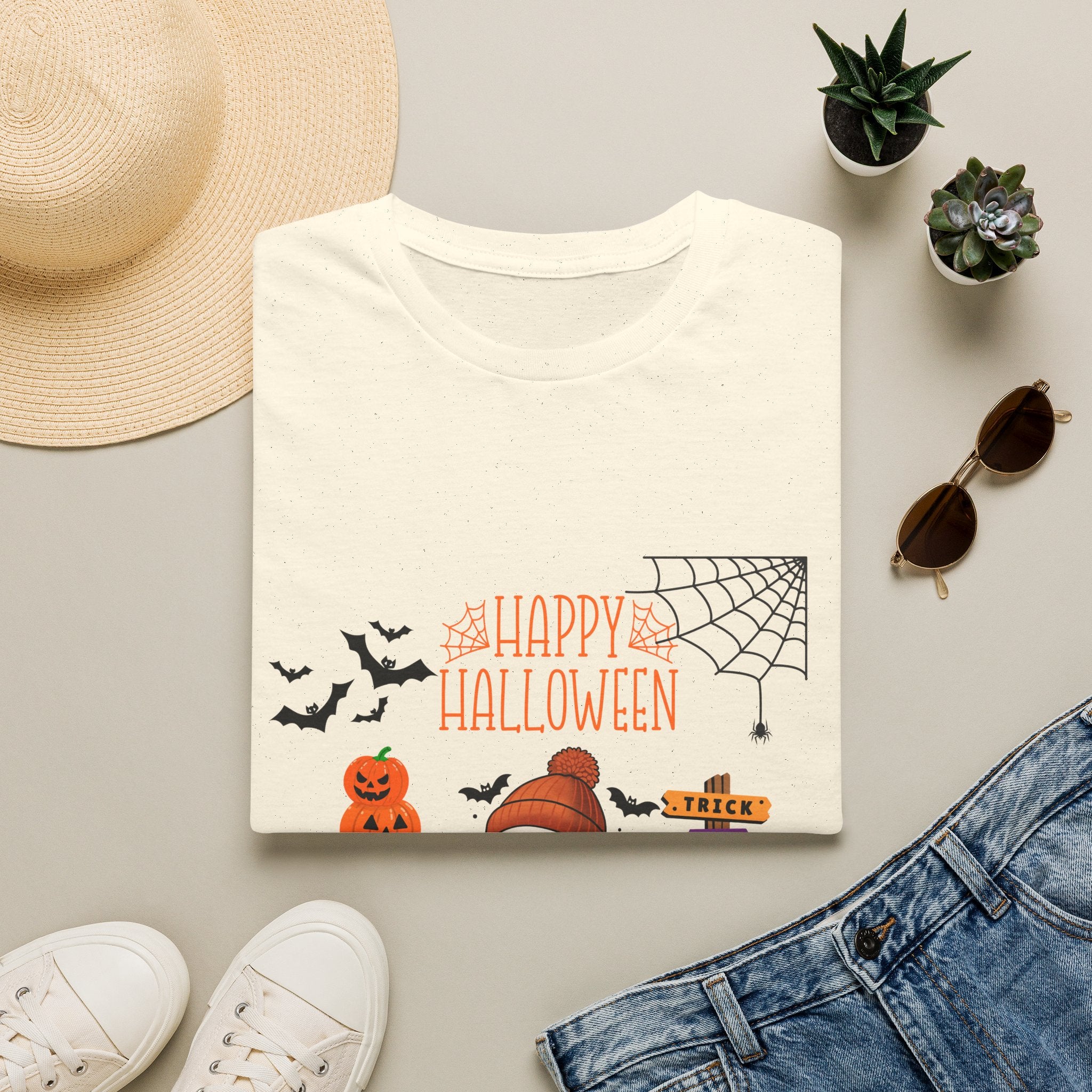 Halloween Cute Pumpkin Tee — "Happy Halloween" Graphic T-Shirt