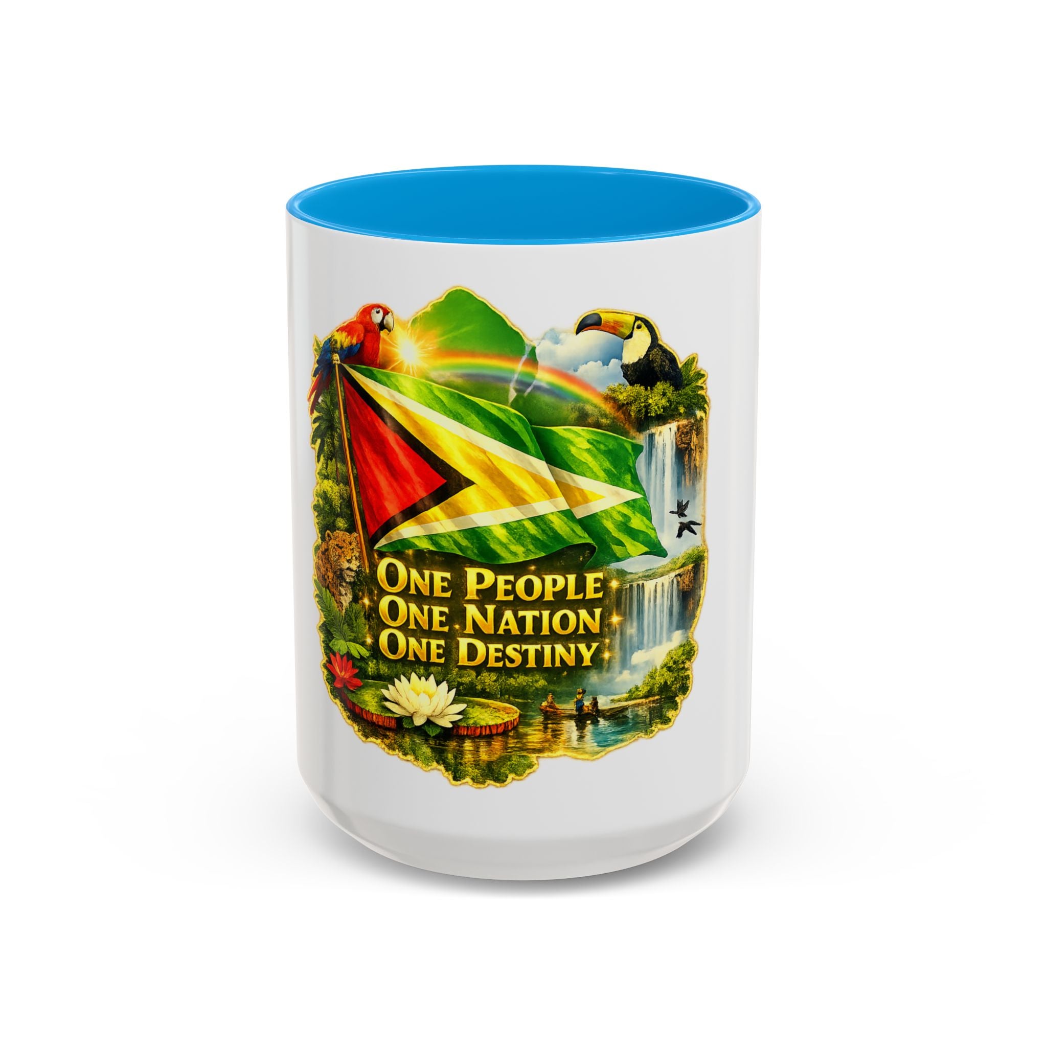 Coffee Mug souvenir that represents Guyana – "One People, One Nation, One Destiny" 11oz/15oz