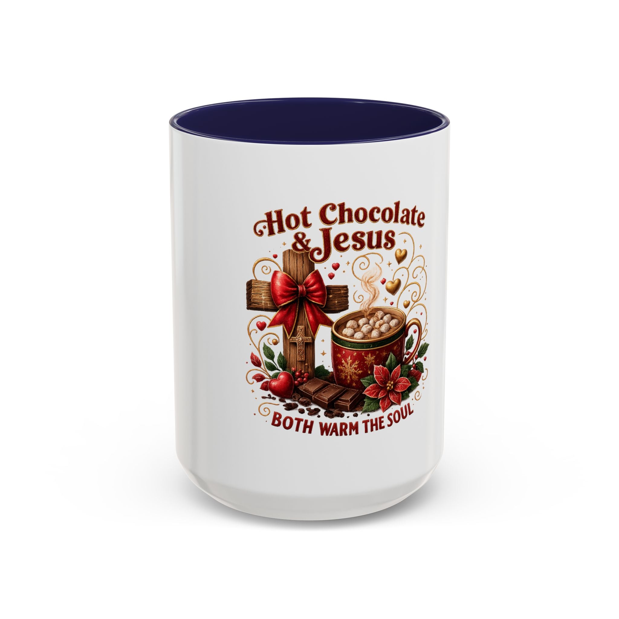 Hot Chocolate & Jesus Mug — "Both Warm the Soul" Accent Coffee Mug
