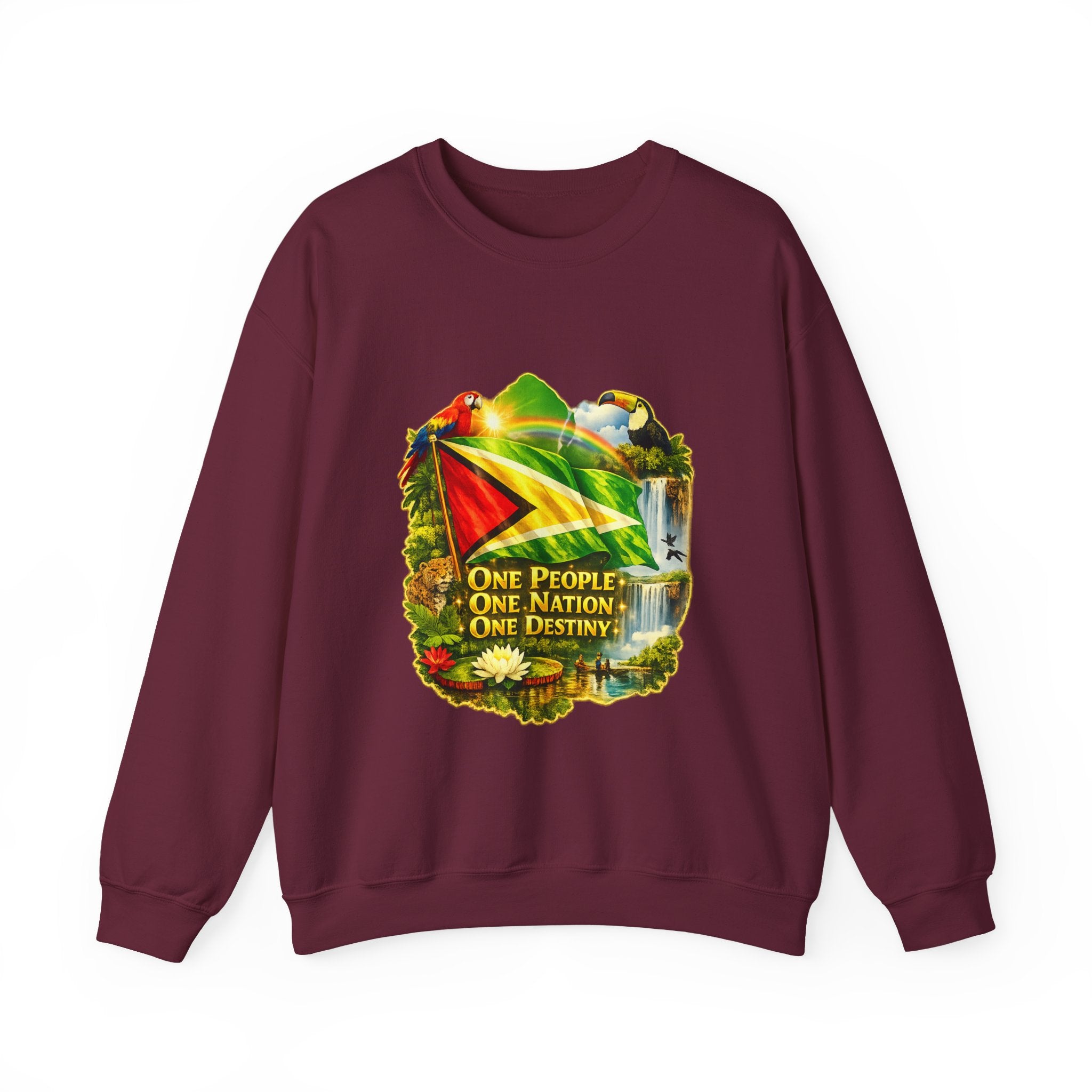 Guyana Flag & Wildlife Sweatshirt — "One People, One Nation, One Destiny" Crewneck