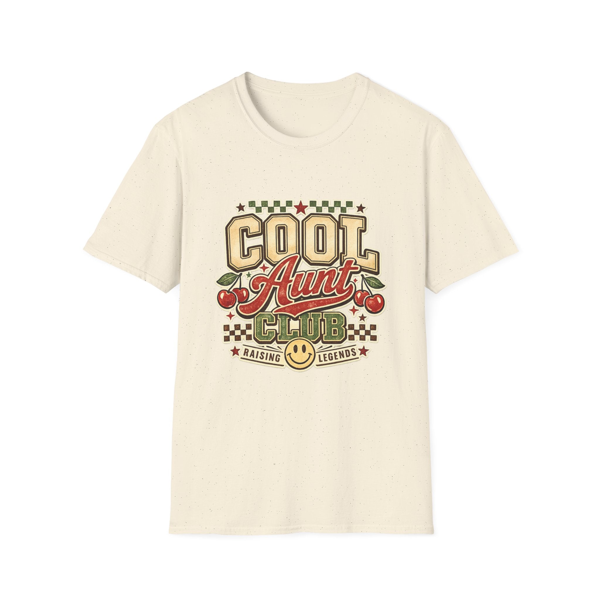 Cherries Pop T-Shirt Aunt Club Vintage Cherry Graphic Tee for Fun-Loving Aunts