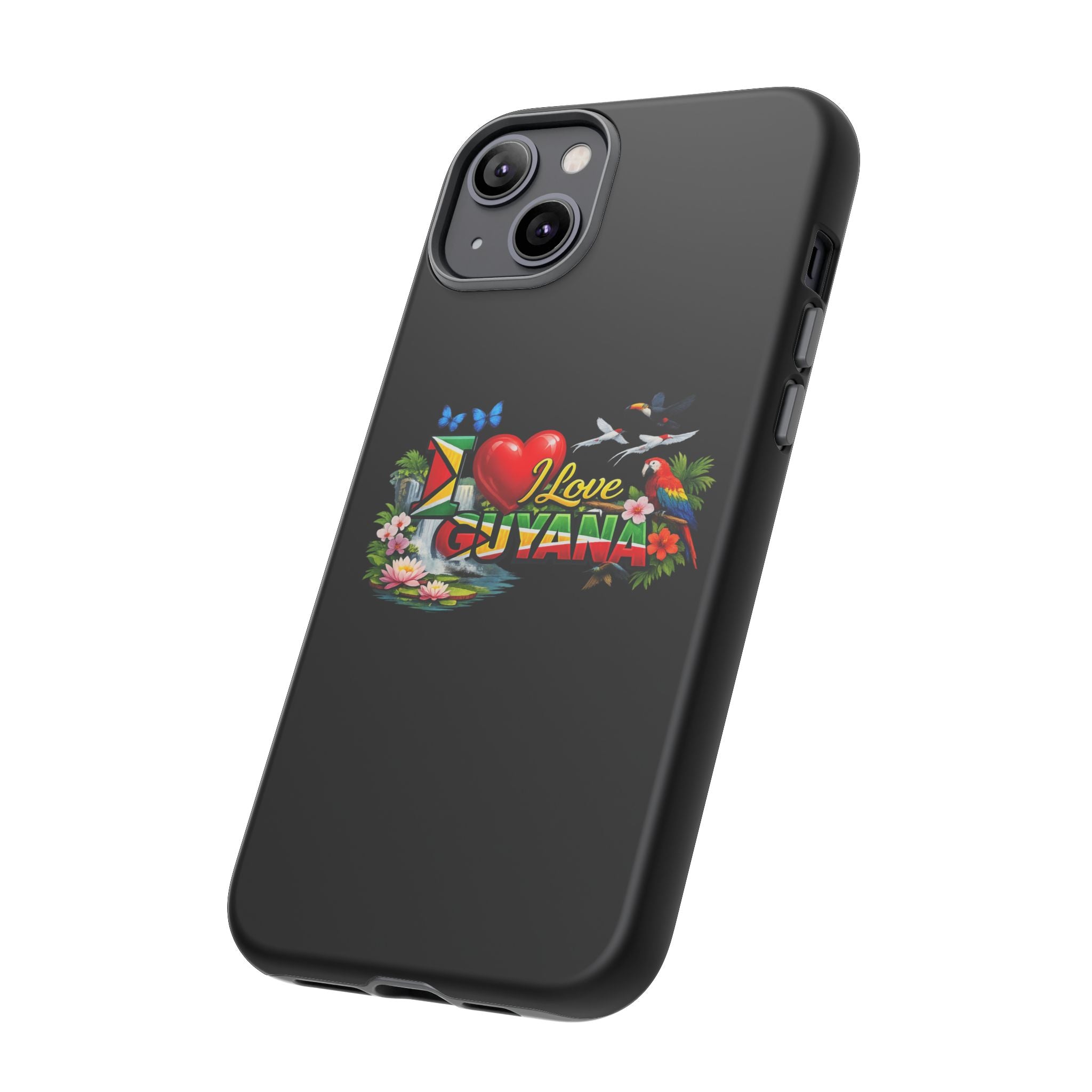 Phone case I Love Guyana Phone Case — Tough Protective Tropical Flag Design