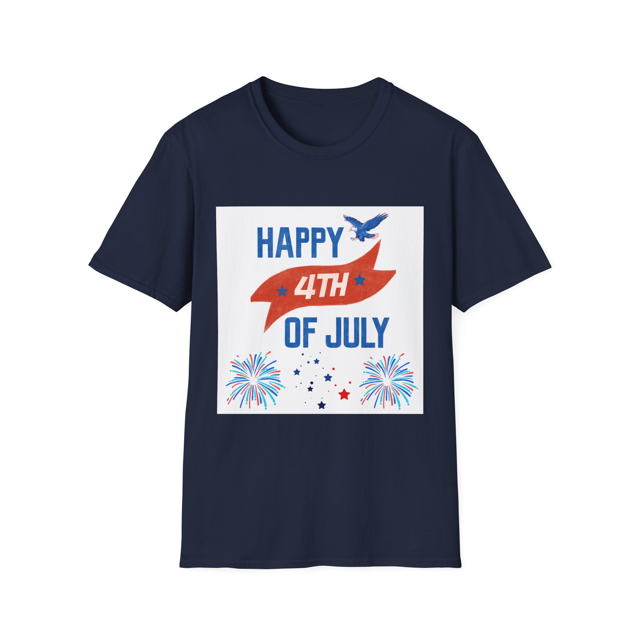 Happy 4th of July Eagle T-Shirt | Patriotic Fireworks Tee