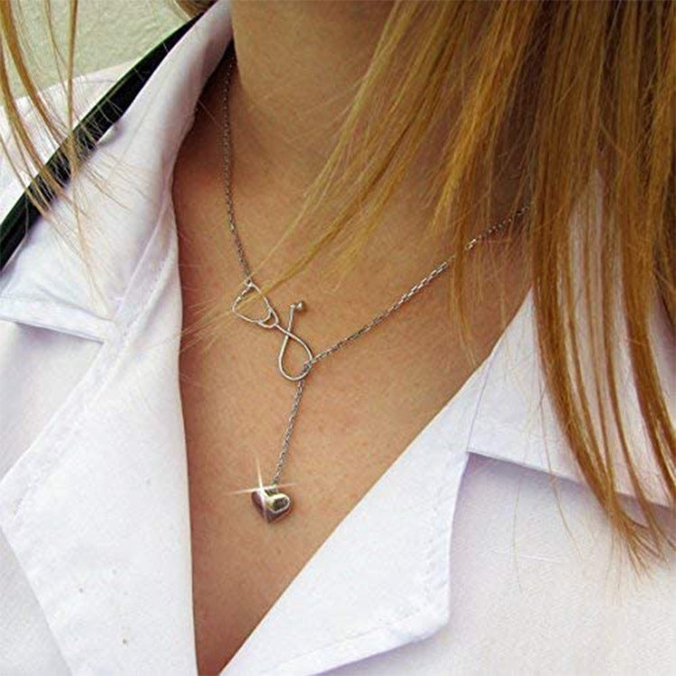 Heart Shaped Stethoscope Necklace