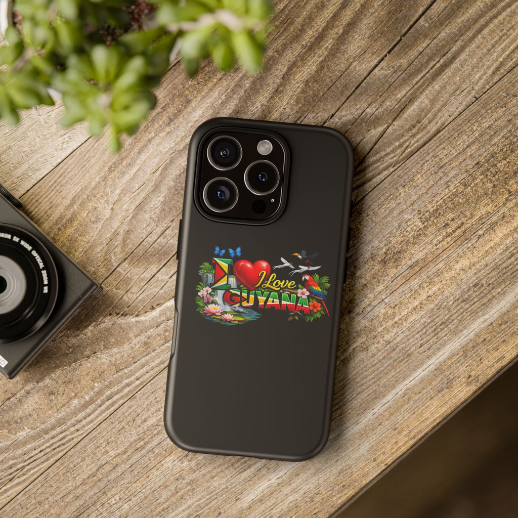 Phone case I Love Guyana Phone Case — Tough Protective Tropical Flag Design