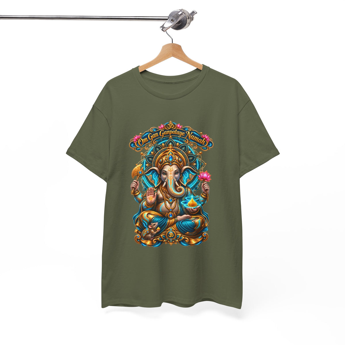 Ganesha Guardian Tee — Colorful Indian Elephant Deity T-Shirt