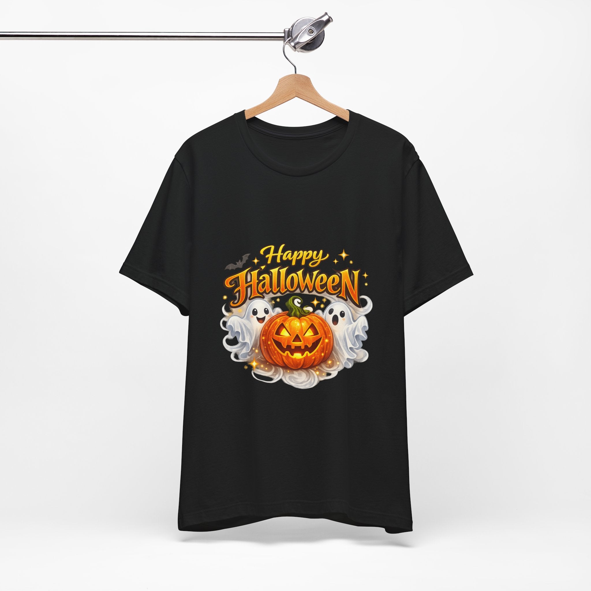 Halloween Pumpkin & Ghosts T-Shirt — "Happy Halloween" Graphic Tee