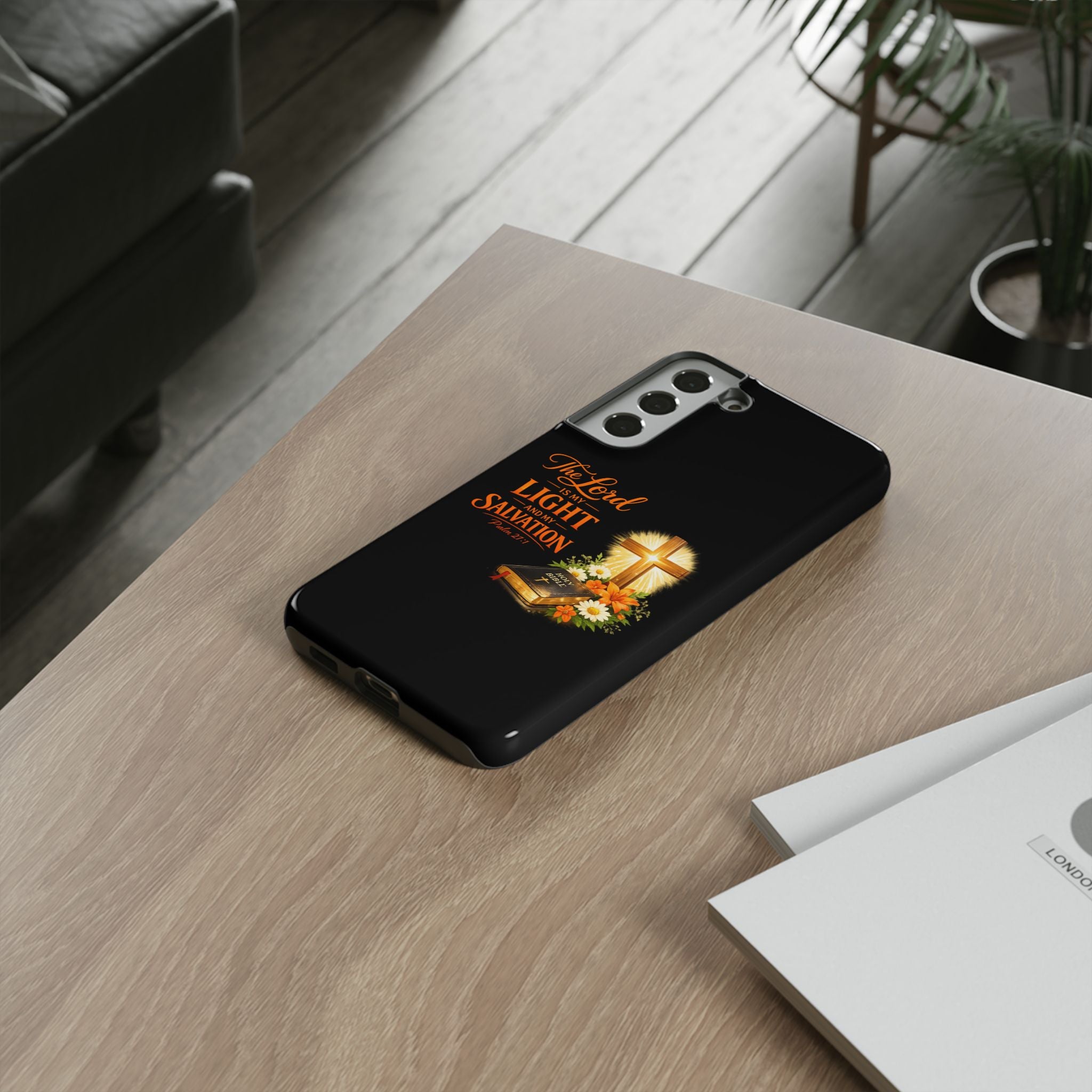 Christian Phone Case — "The Lord Is My Light and My Salvation" Bible Verse Design