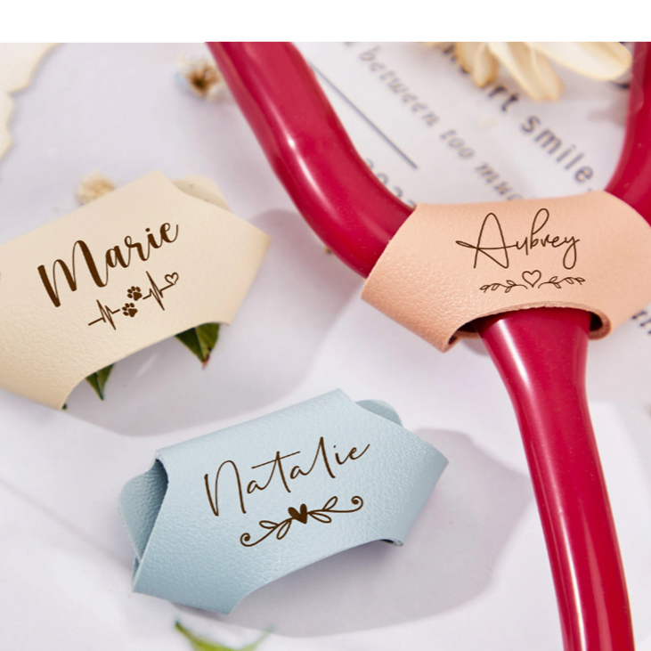 Personalized Leather Stethoscope Name Tag