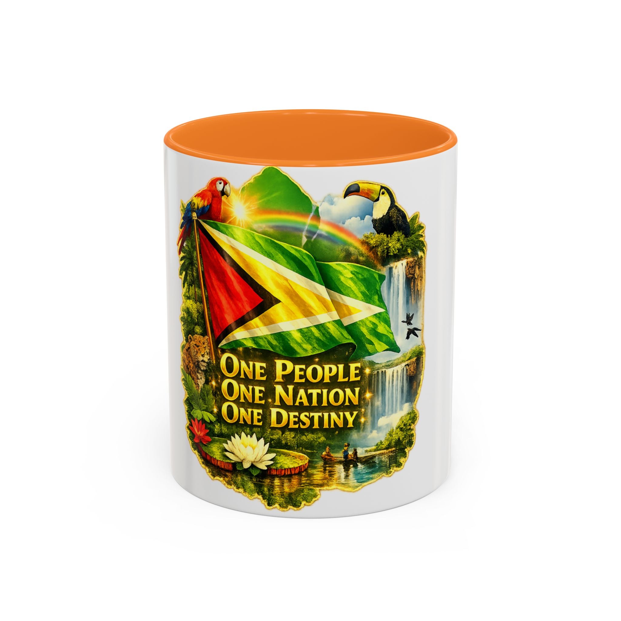 Coffee Mug souvenir that represents Guyana – "One People, One Nation, One Destiny" 11oz/15oz