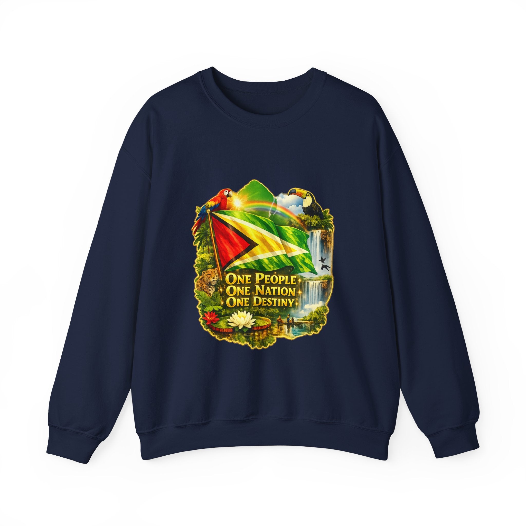 Guyana Flag & Wildlife Sweatshirt — "One People, One Nation, One Destiny" Crewneck