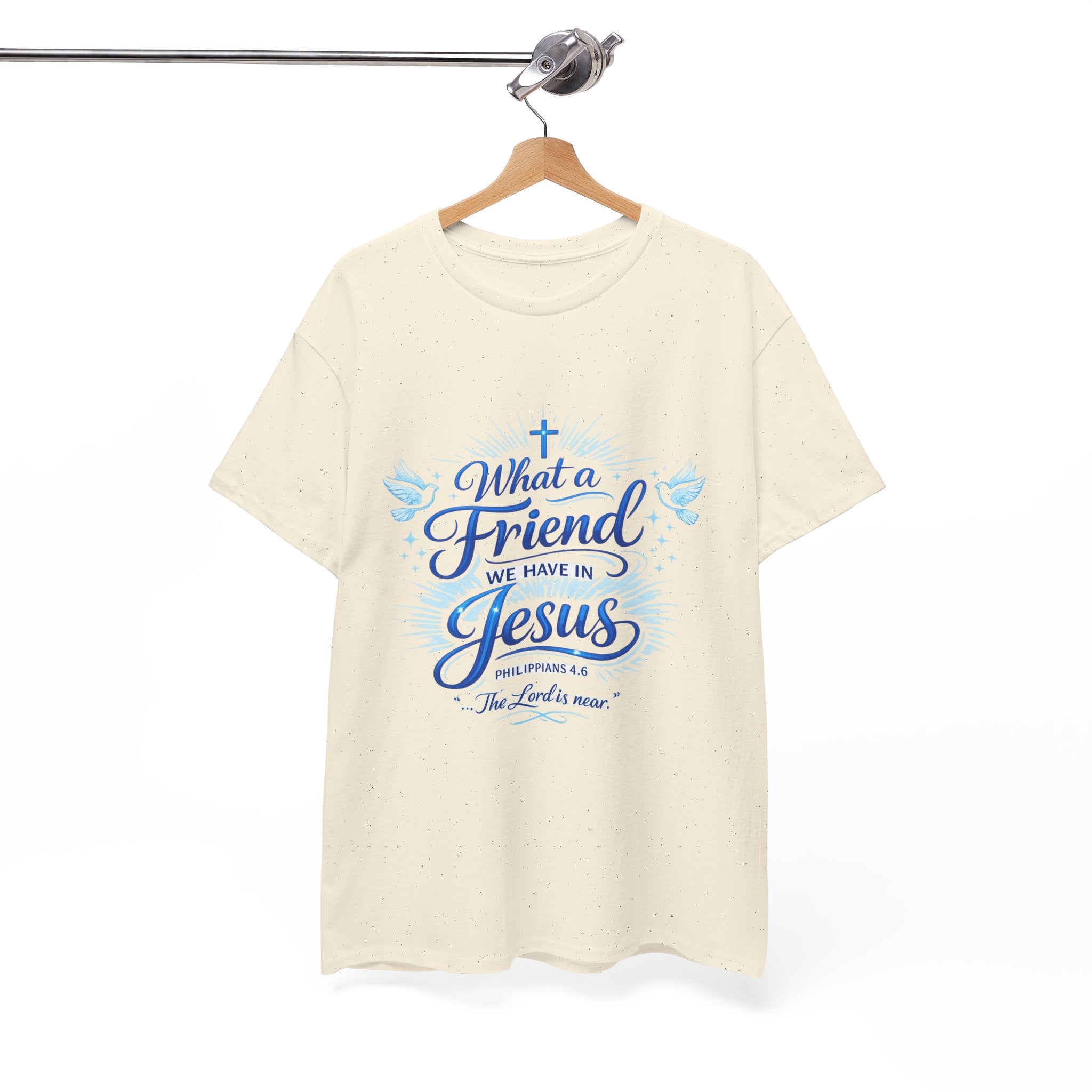 Christian Tee — “What a Friend We Have in Jesus” Inspirational Faith T-Shirt