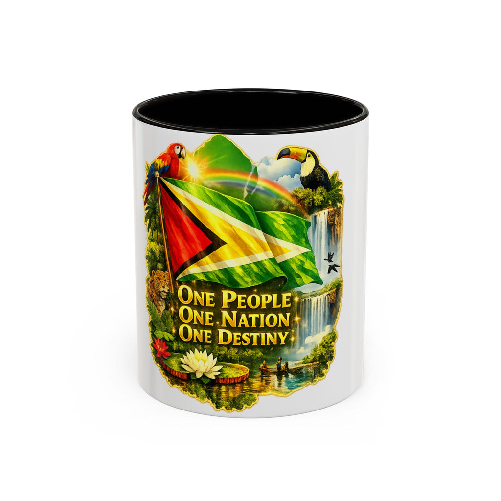 Coffee Mug souvenir that represents Guyana – "One People, One Nation, One Destiny" 11oz/15oz