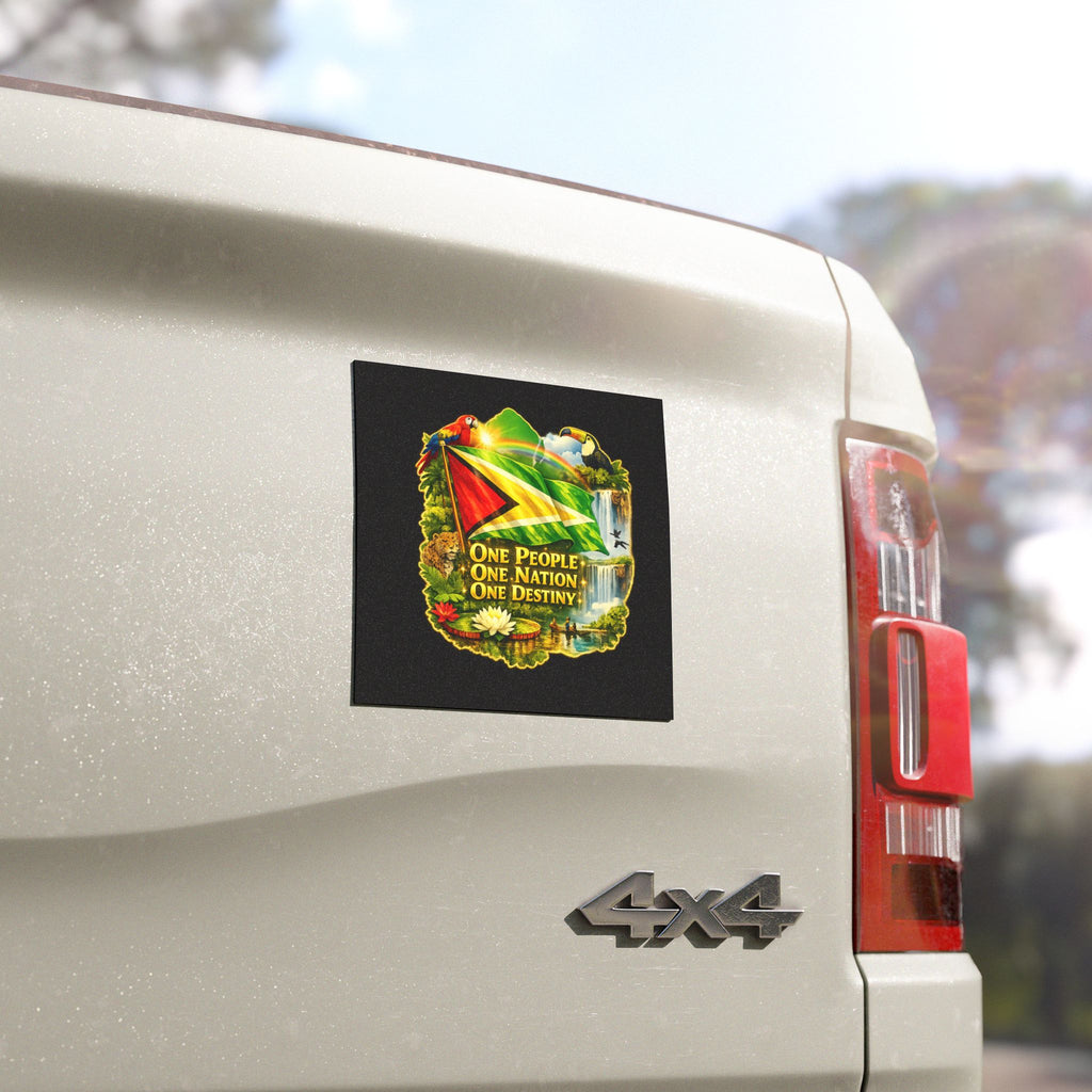 Car Magnet Guyana Magnet — "One People, One Nation, One Destiny" Patriotic Magnet