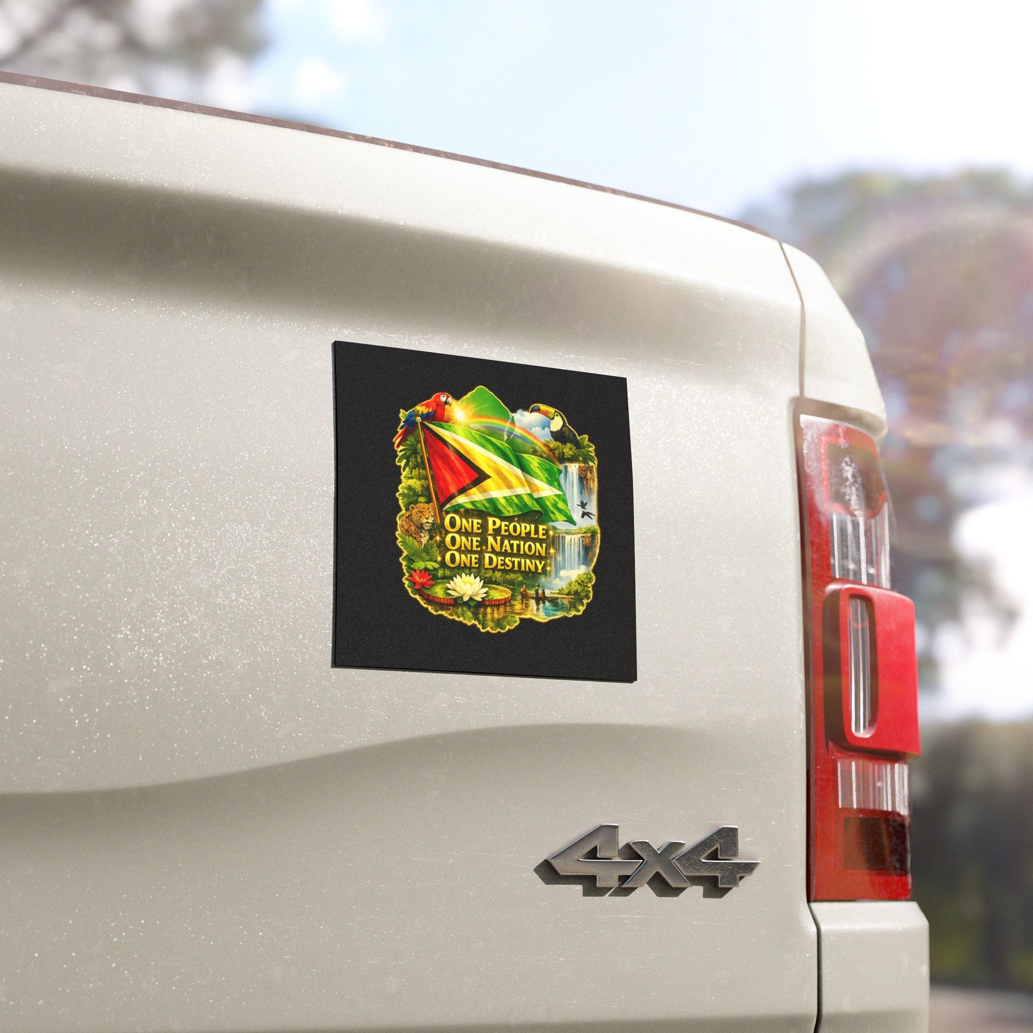 Car Magnet Guyana Magnet — "One People, One Nation, One Destiny" Patriotic Magnet