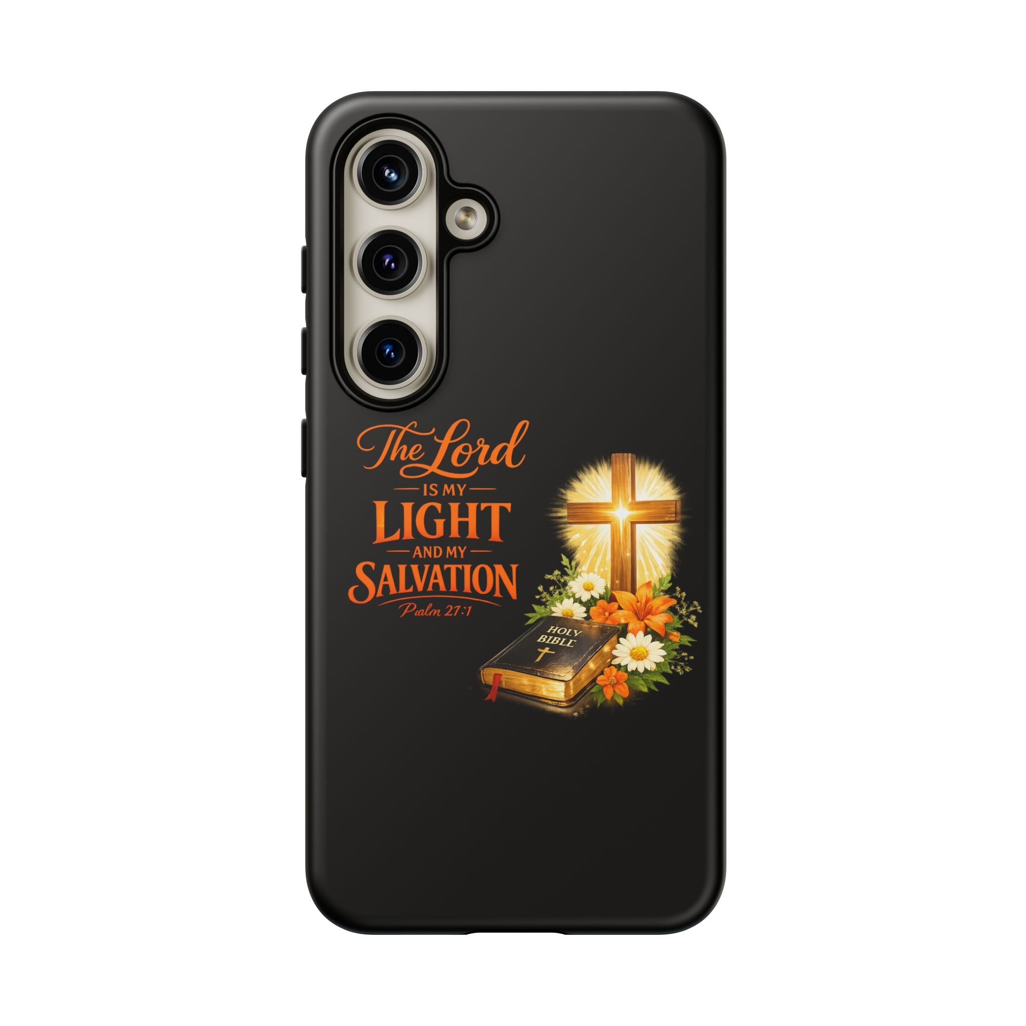 Christian Phone Case — "The Lord Is My Light and My Salvation" Bible Verse Design
