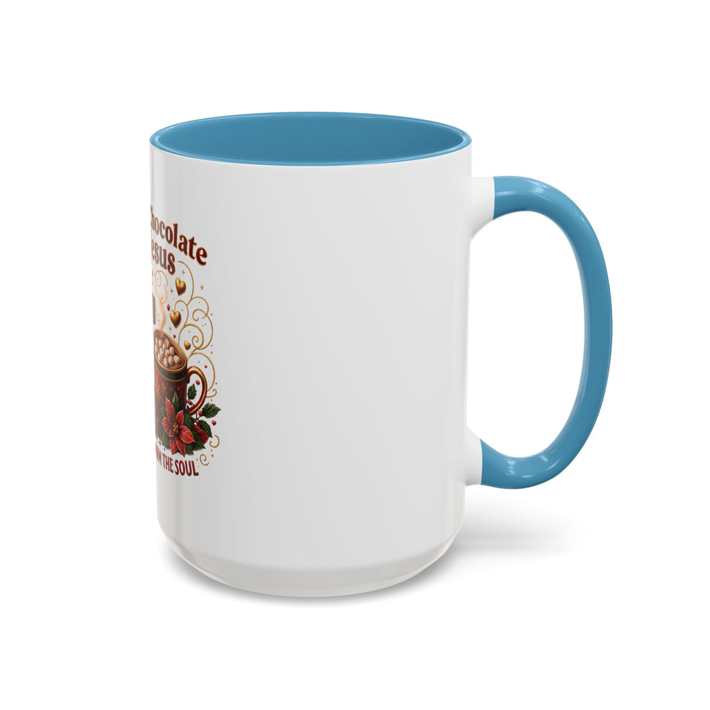 Hot Chocolate & Jesus Mug — "Both Warm the Soul" Accent Coffee Mug