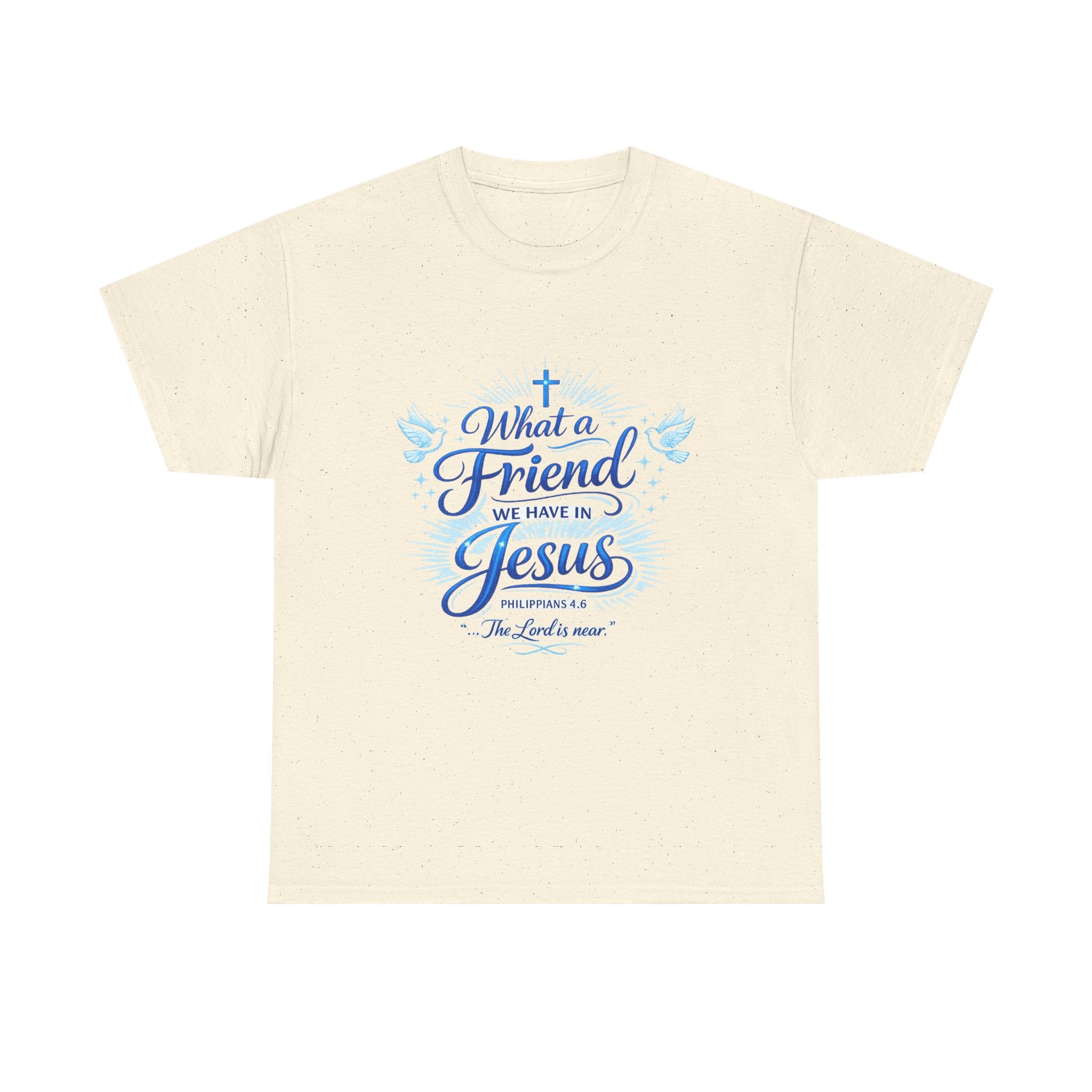Christian Tee — “What a Friend We Have in Jesus” Inspirational Faith T-Shirt