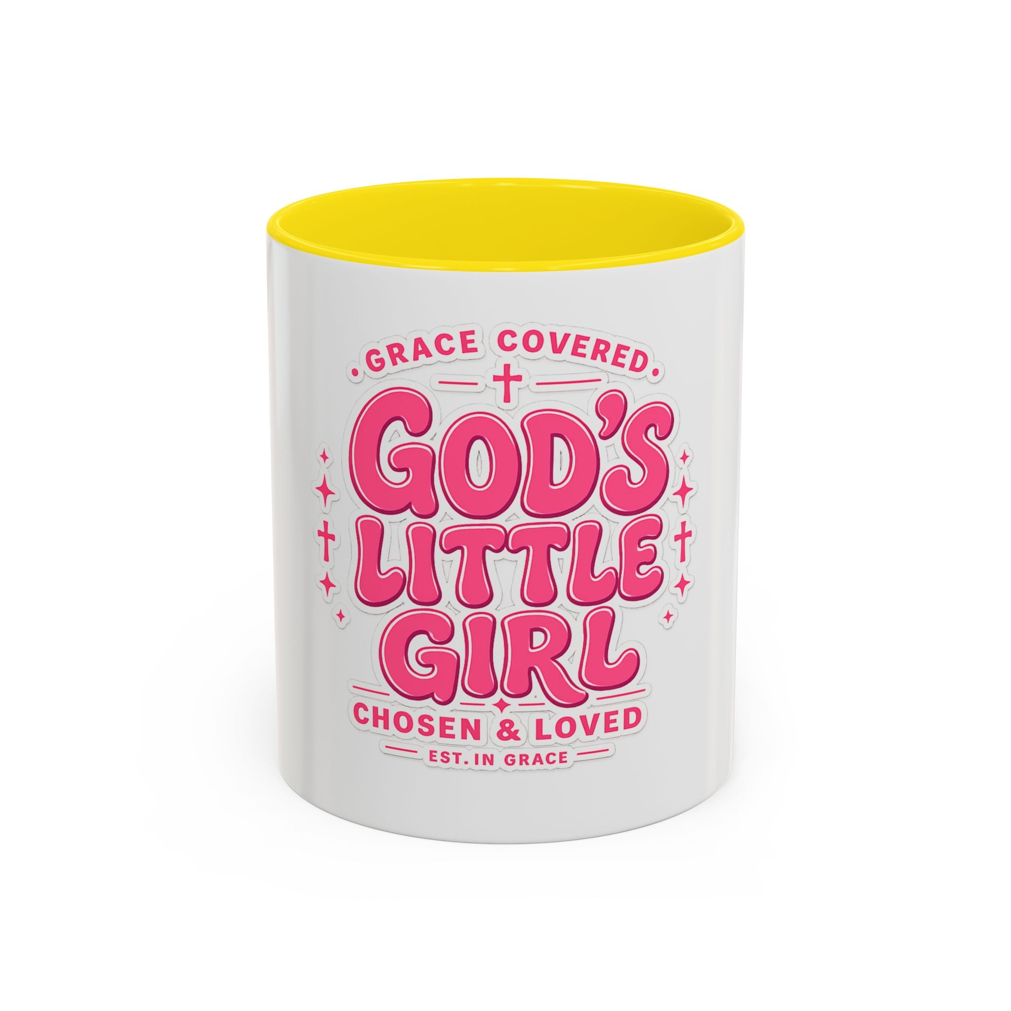 Coffee Mugs Faith/ Inspiration mugs God's Little Girl Accent Coffee Mug – Faith-based Pink Christian Gift (11/15oz)