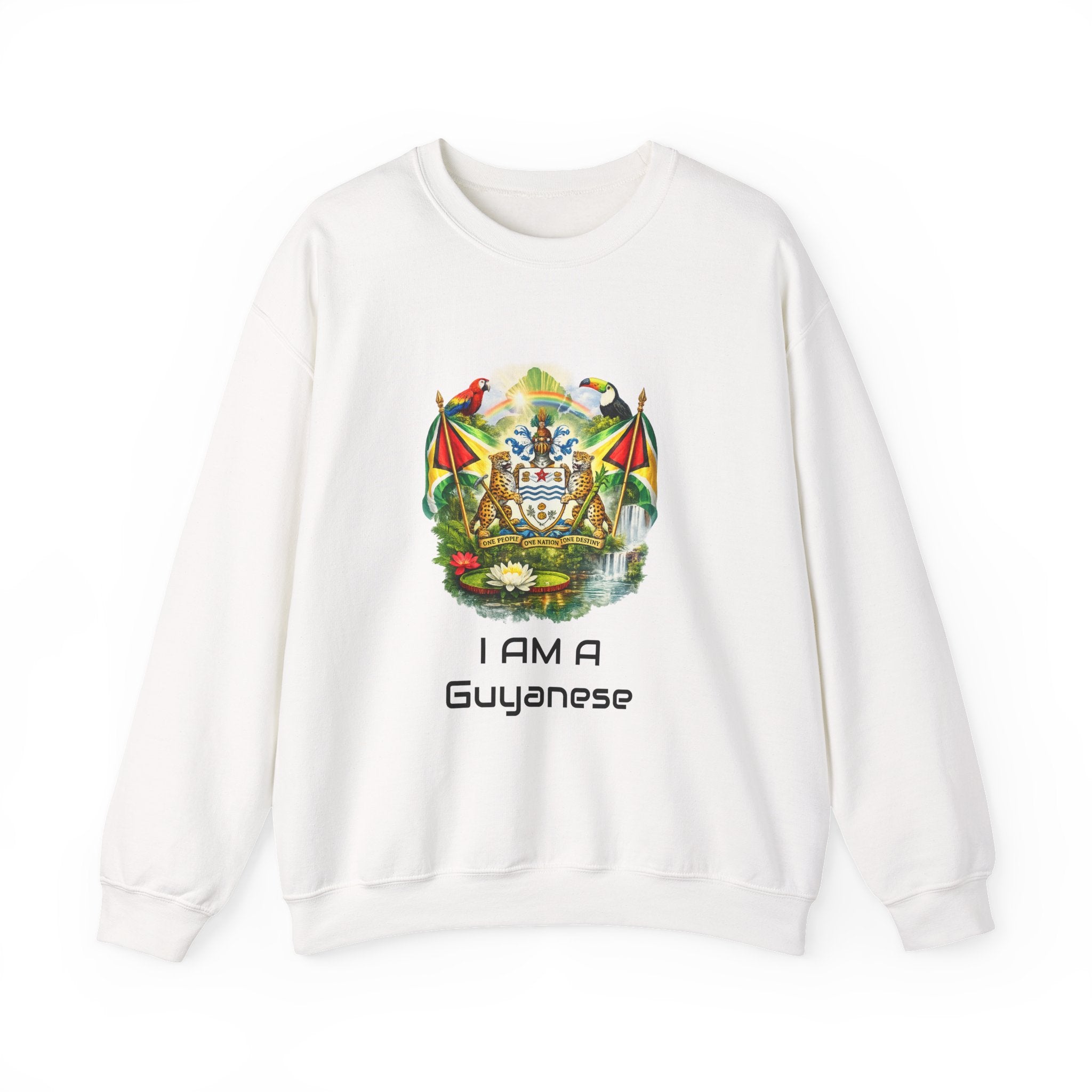 Guyana Flag Crewneck Sweatshirt — "One People One Nation One Destiny" Tropical Pride