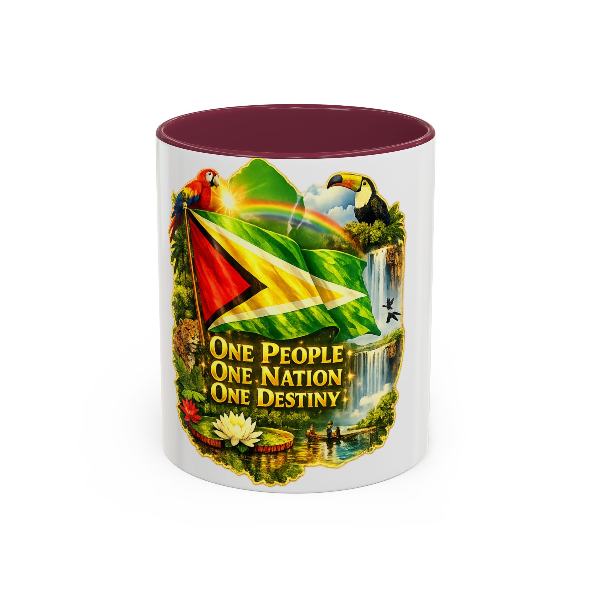 Coffee Mug souvenir that represents Guyana – "One People, One Nation, One Destiny" 11oz/15oz
