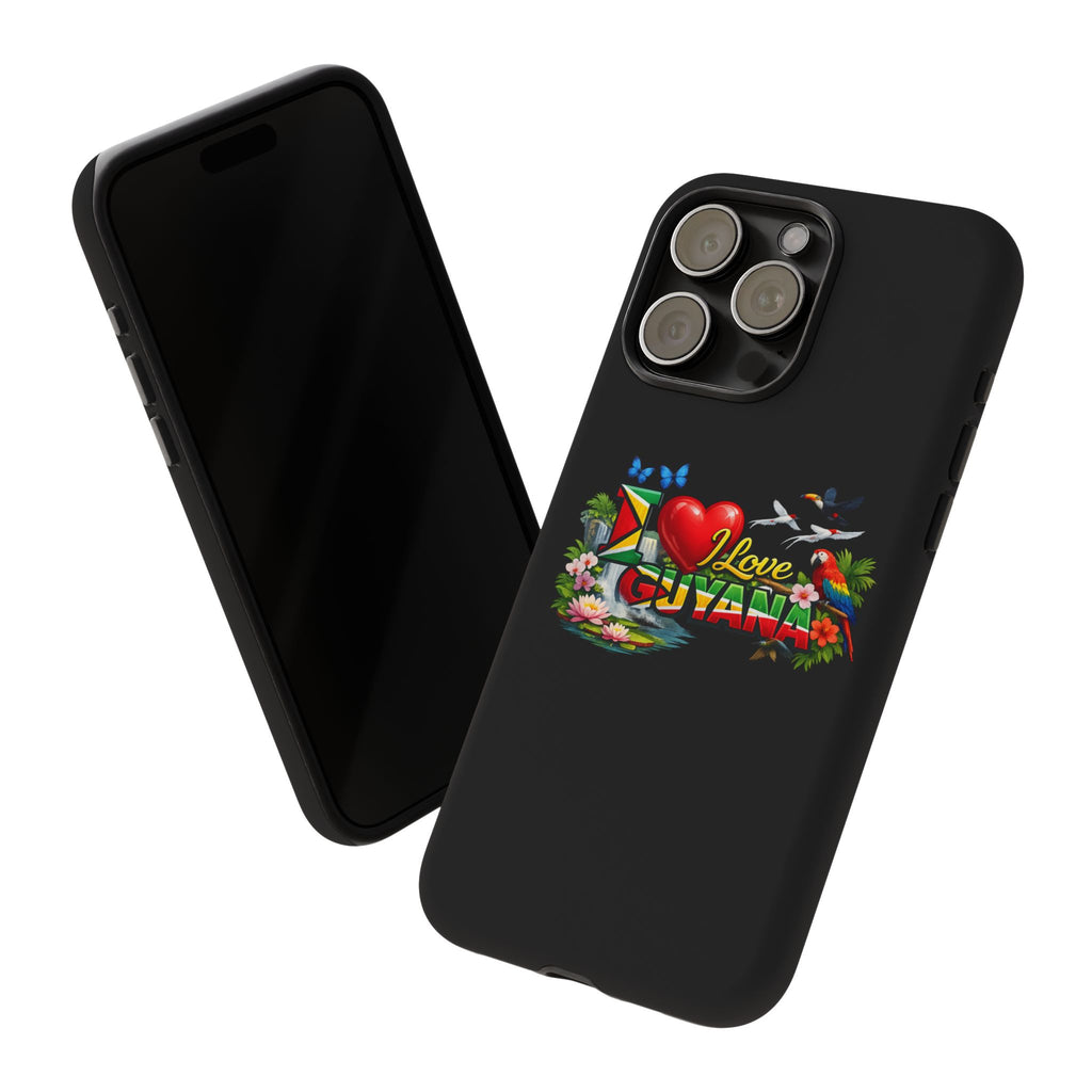 Phone case I Love Guyana Phone Case — Tough Protective Tropical Flag Design