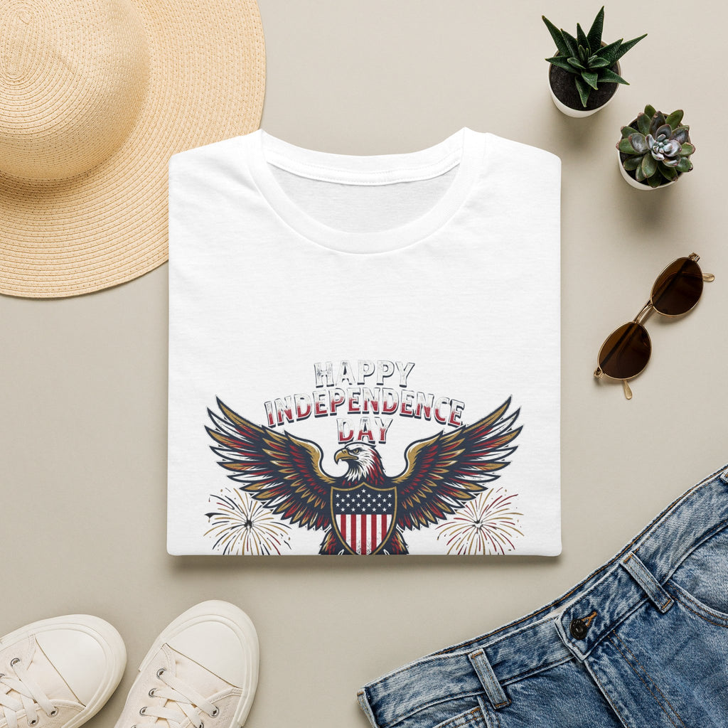 4th of July Independence Day Tee Eagle T-Shirt — "Happy Independence Day" USA Patriotic Tee